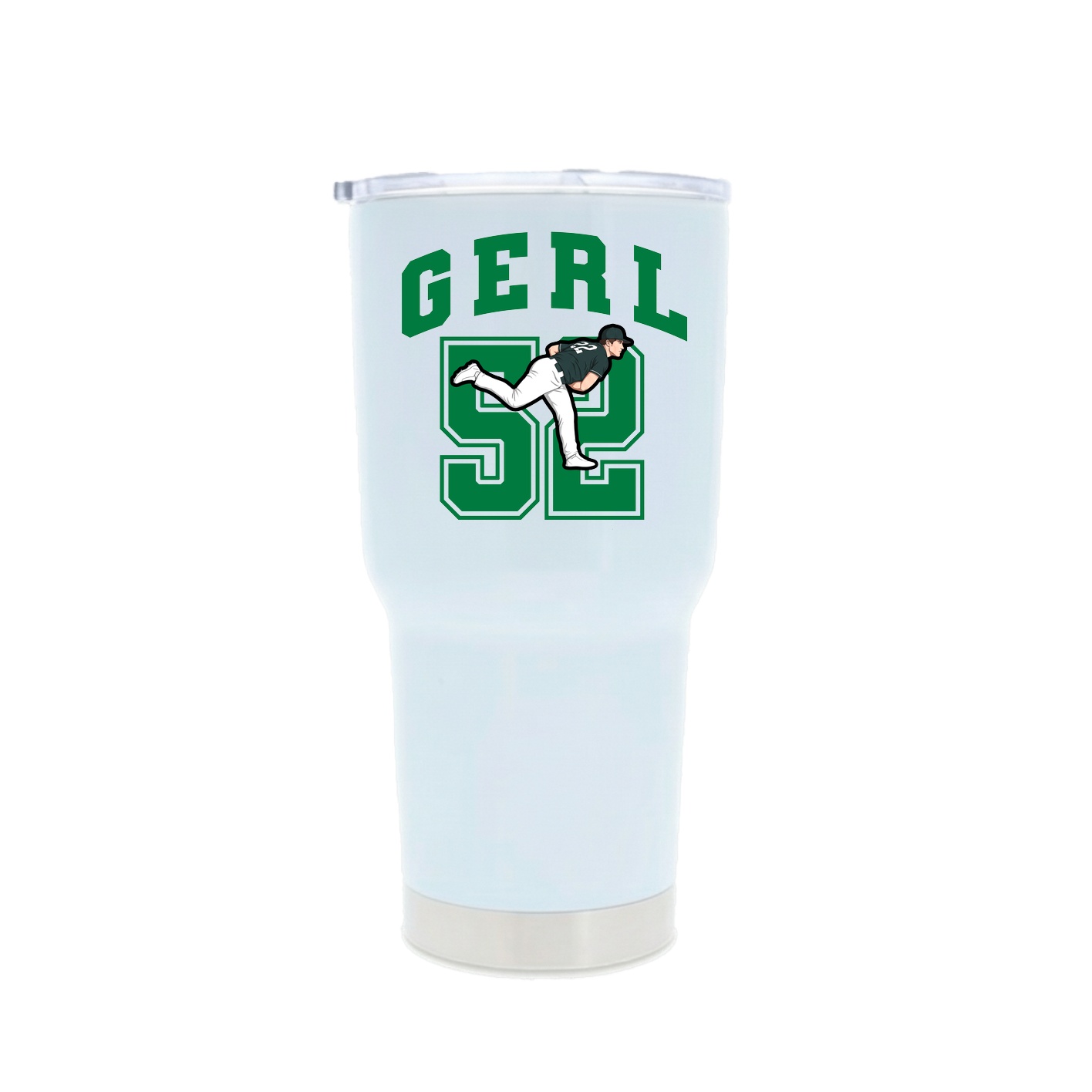 30oz Stainless Steel Tumbler — Number in White