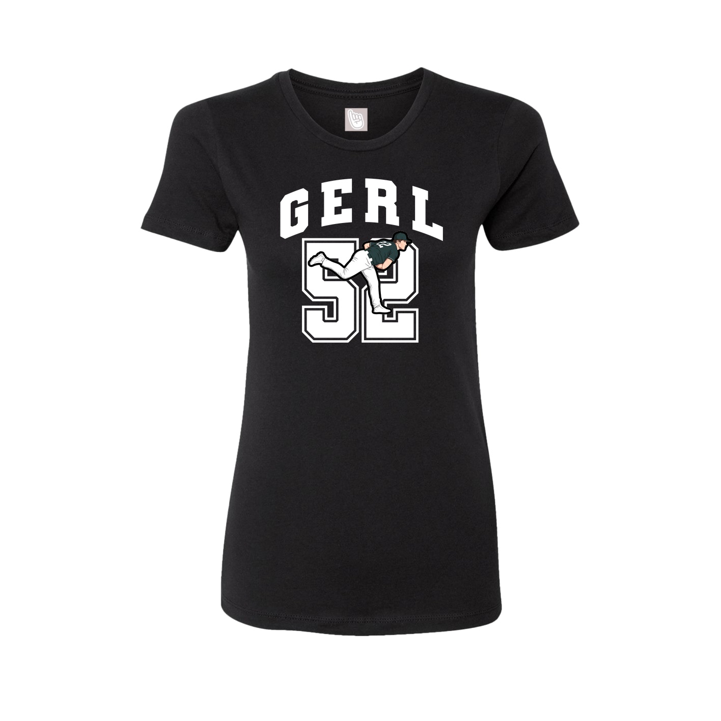 Fitted Women's Tee — Number in Black