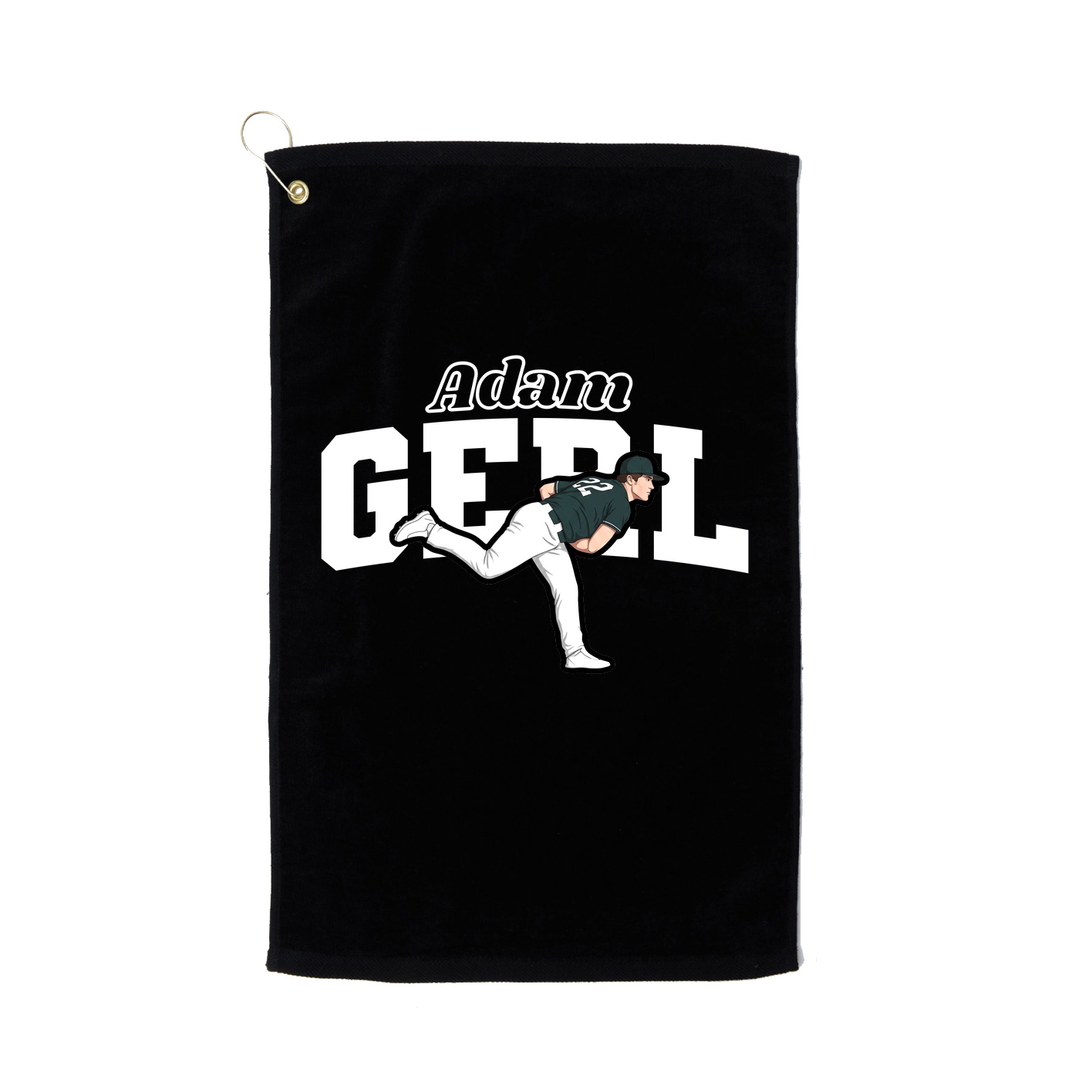 Golf Towel — Name Arch in Black