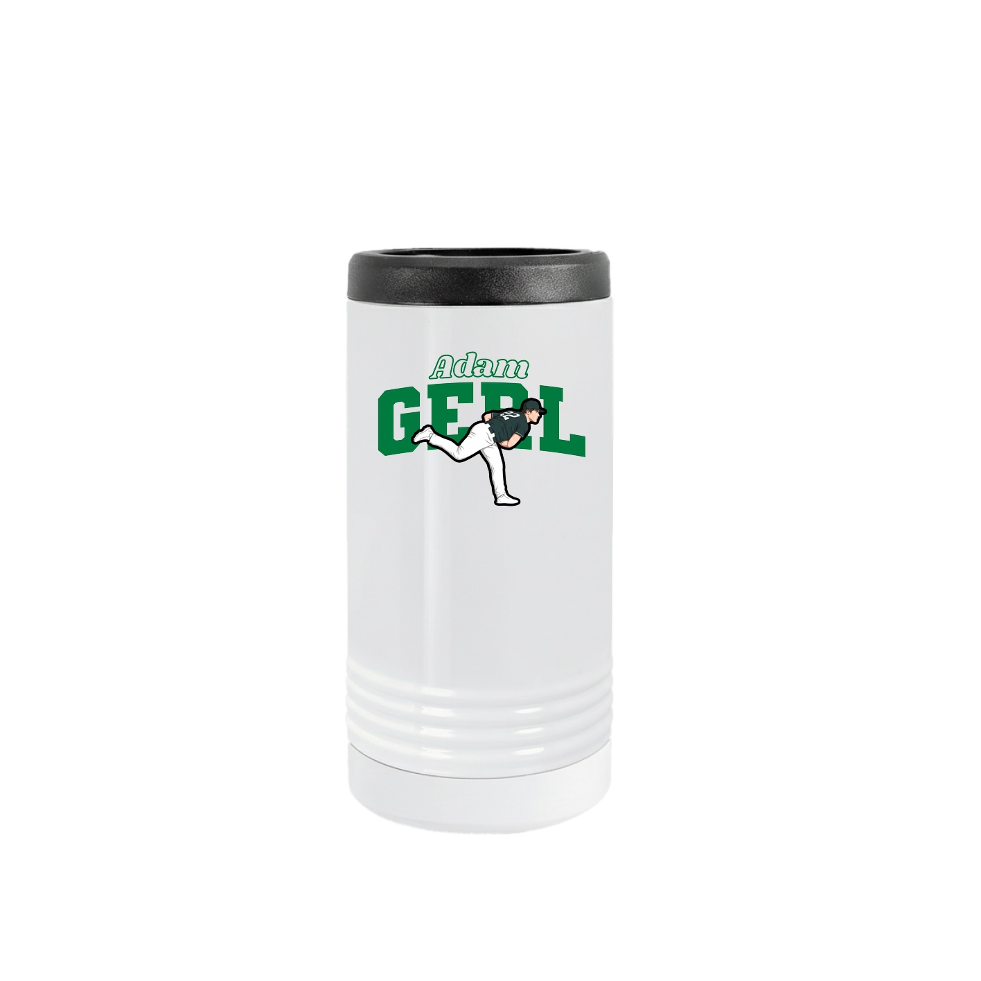 Slim Beverage Holder — Name Arch in White