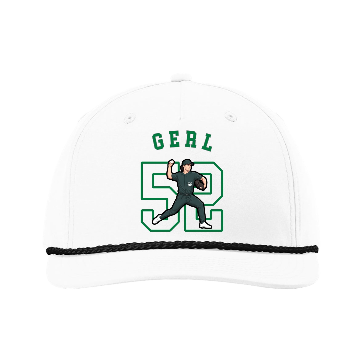 Five-Panel Classic Rope Cap — Shirsey Arch in White
