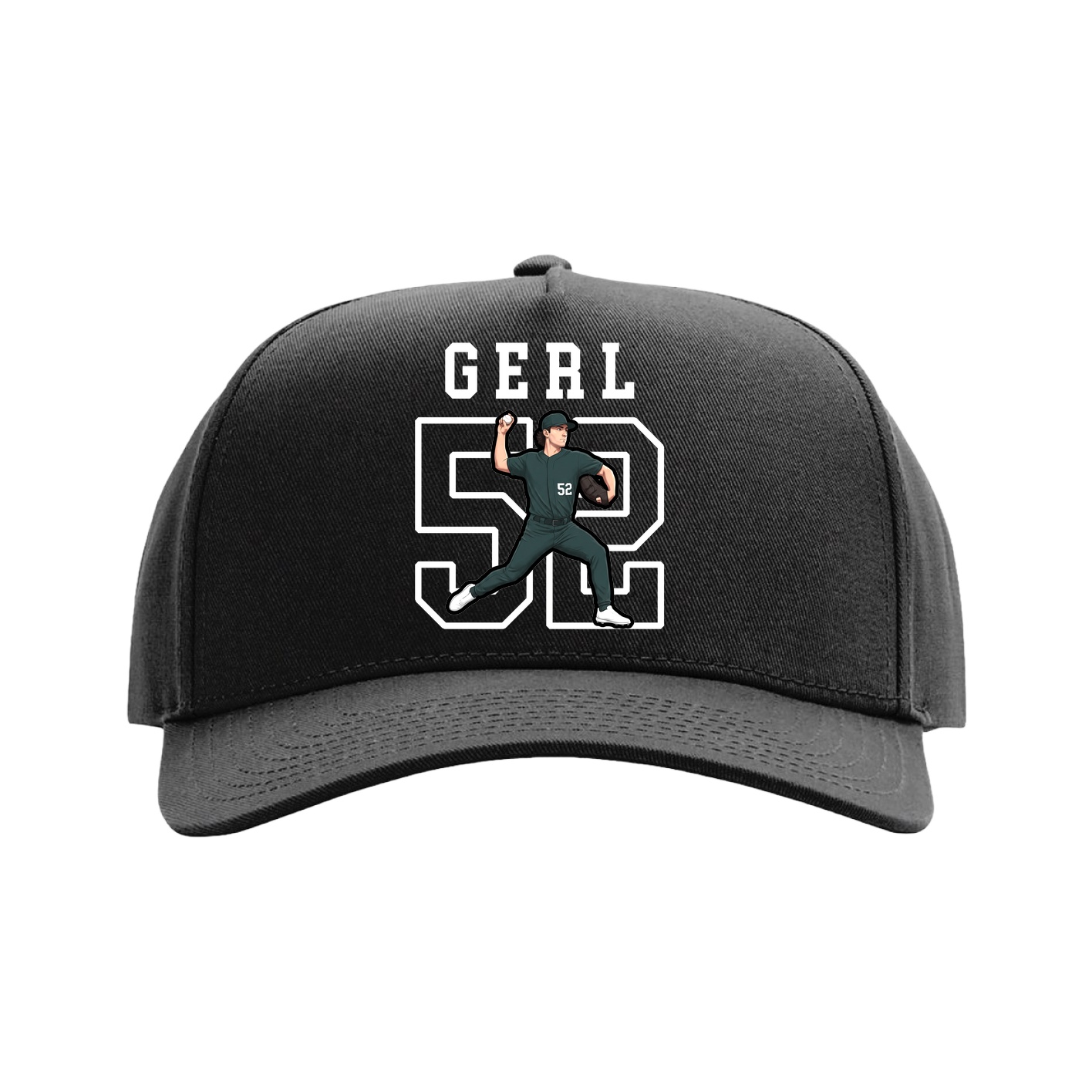 Full Fabric Five-Panel Champ Cap — Shirsey in Black