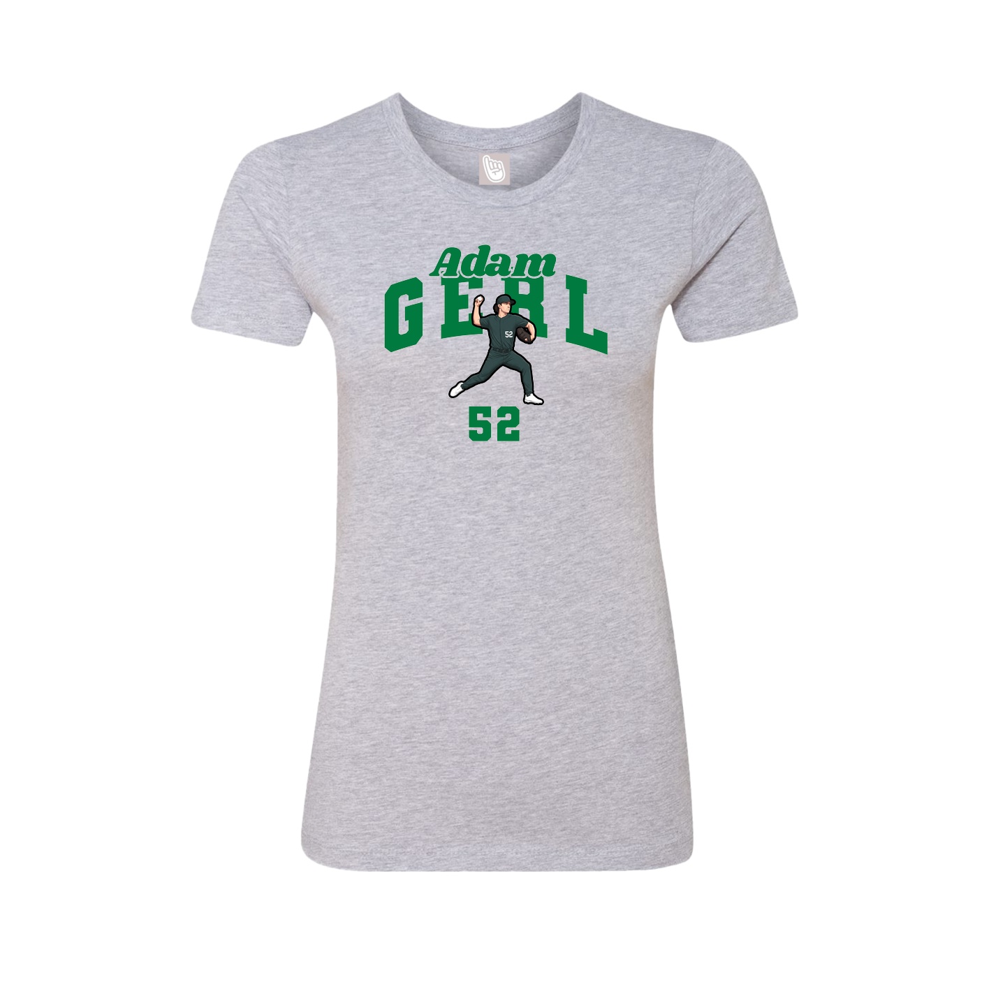 Fitted Women's Tee — Signature Arch in Grey