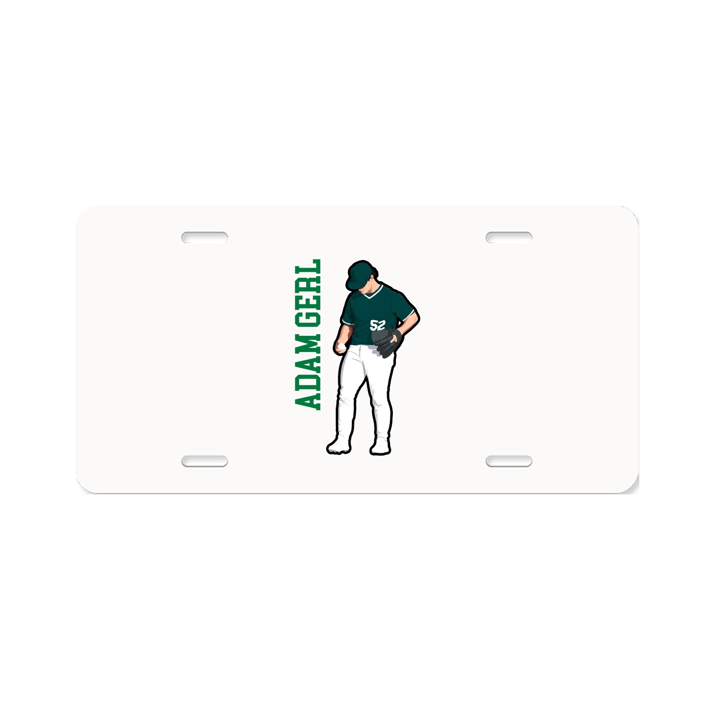 License Plate — Name Vertical in Classic