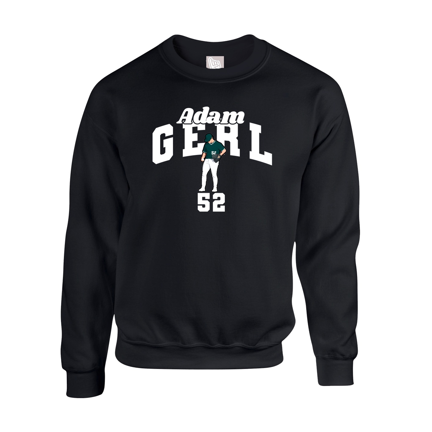 Fleece Crew — Signature Arch in Black