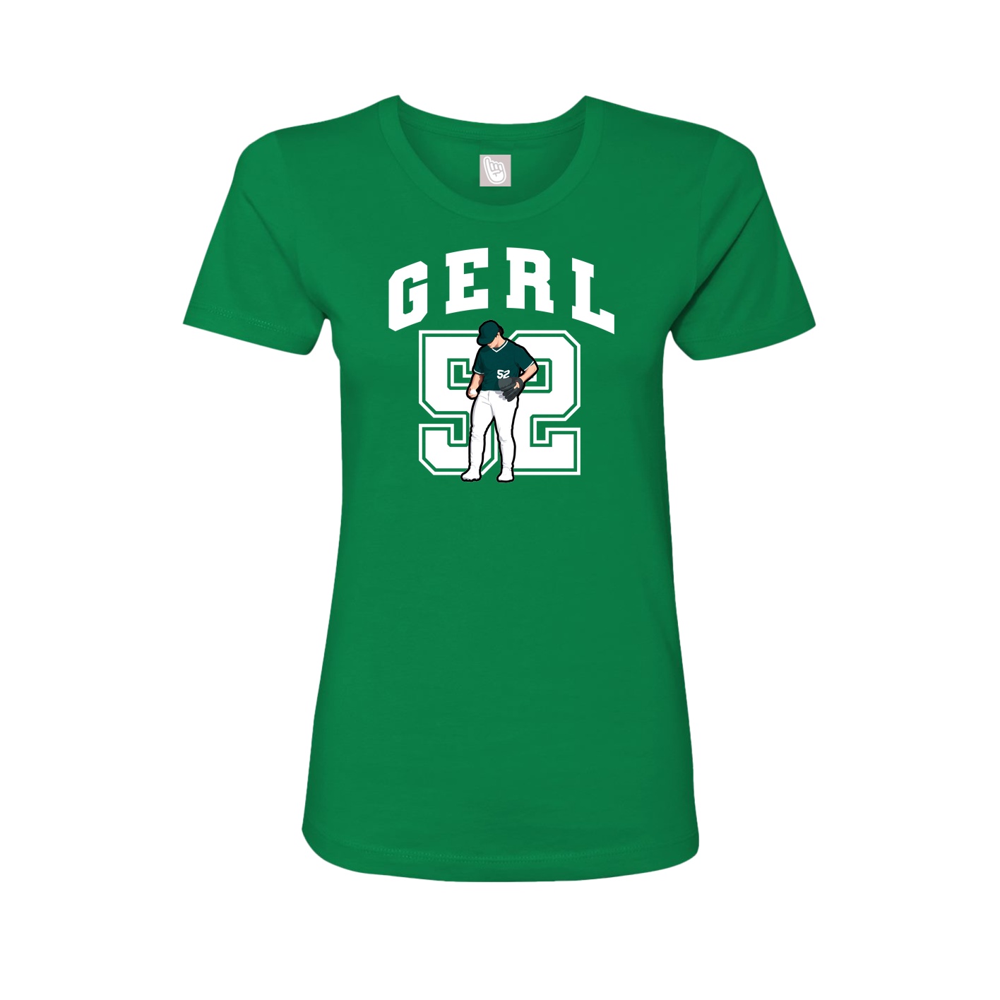 Fitted Women's Tee — Number in Green