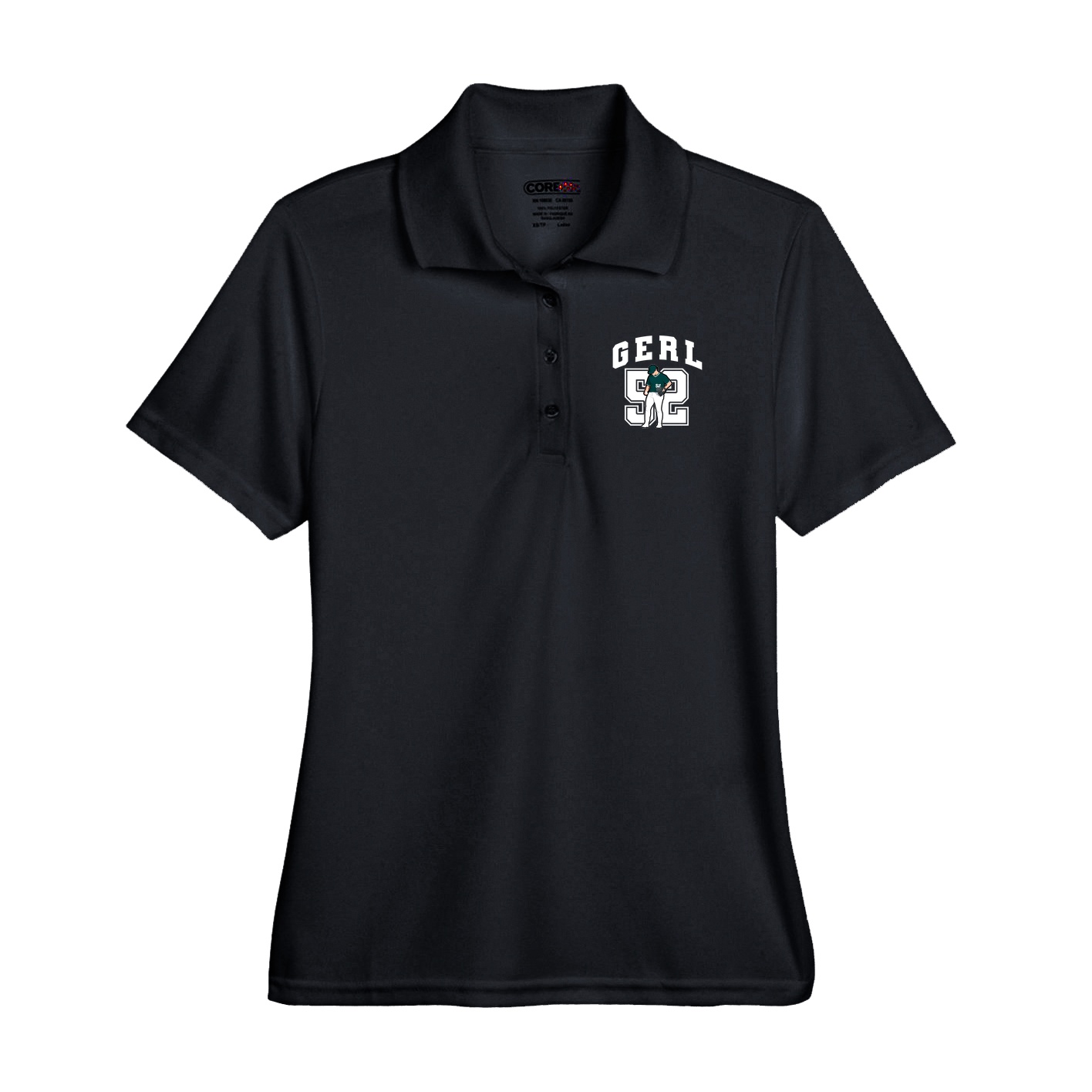 Performance Polo — Number in Black