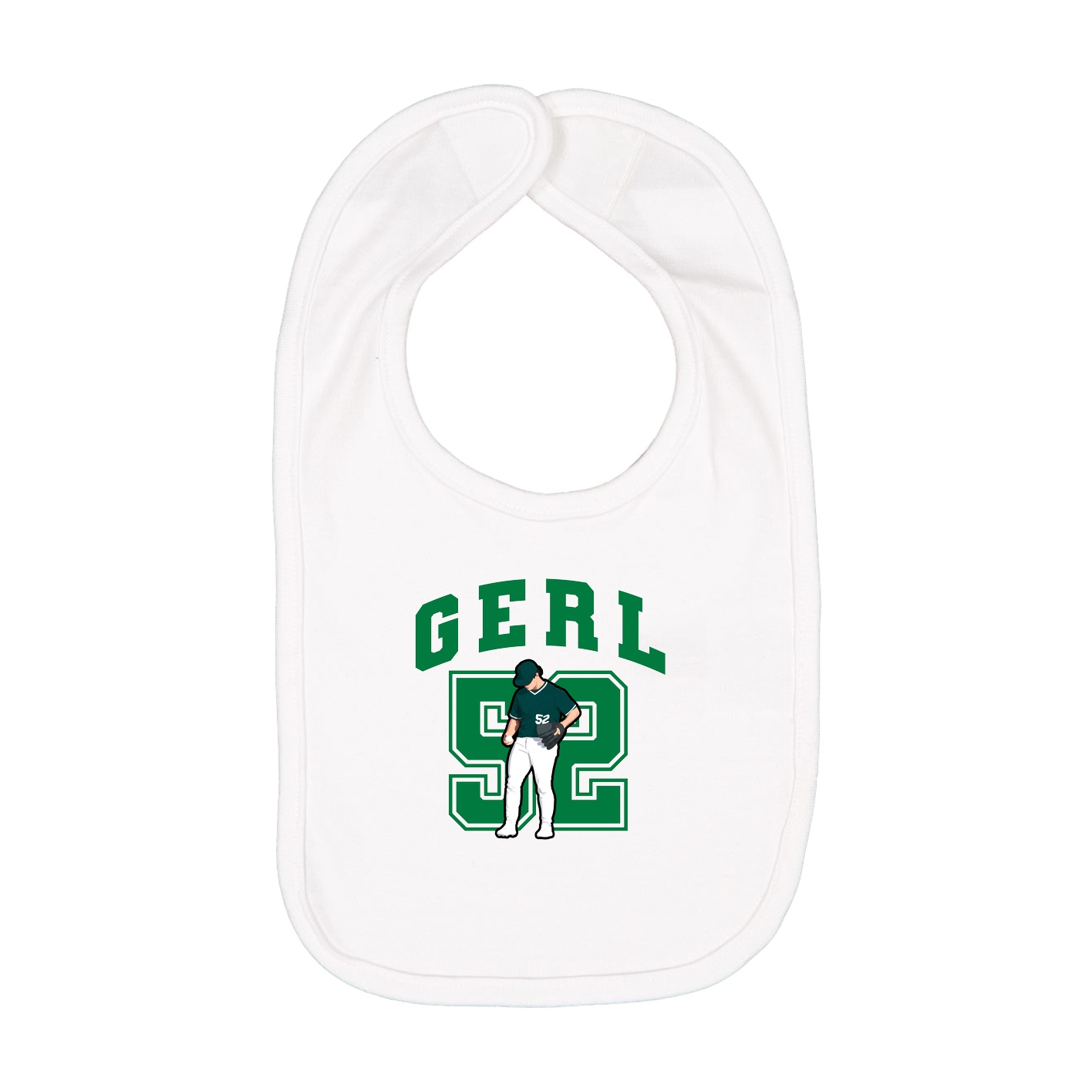Infant Bib — Number in White