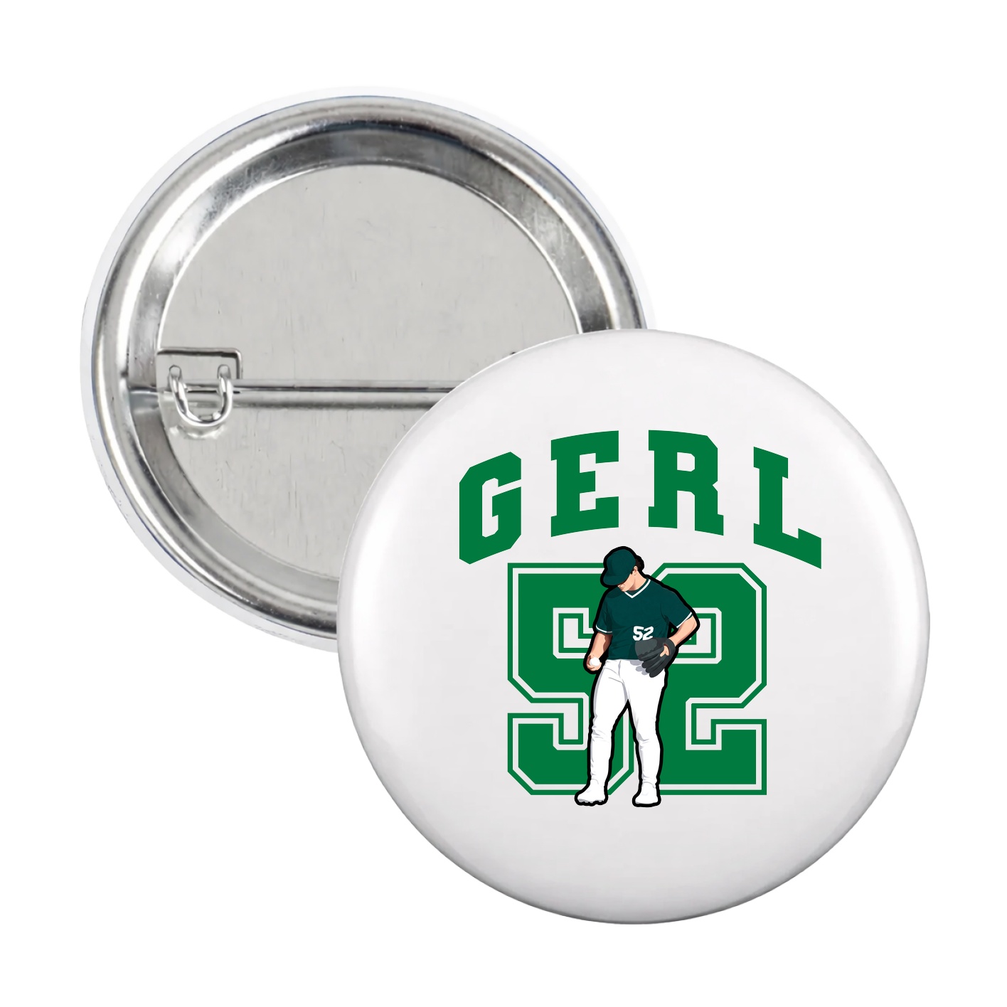 Game Day Button — Number in White