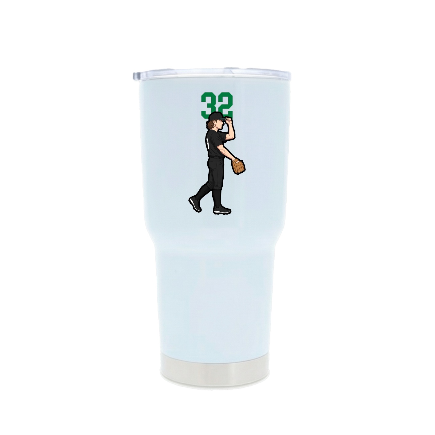 30oz Stainless Steel Tumbler — Number Top in White