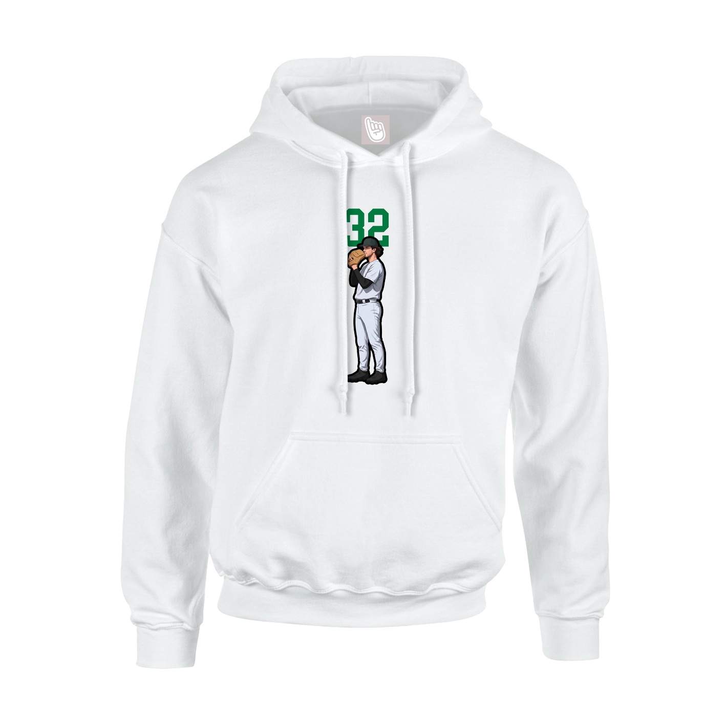 Hoodie — Number Top in White