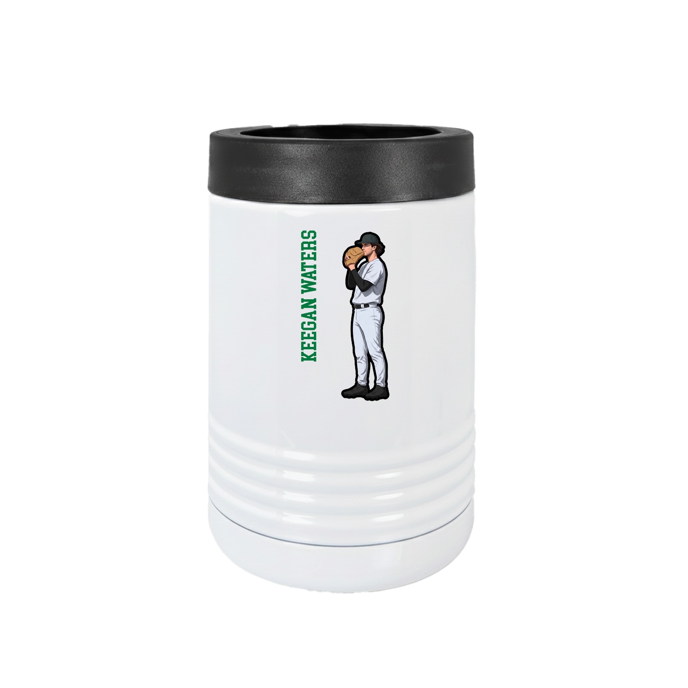 Beverage Holder — Name Vertical in White