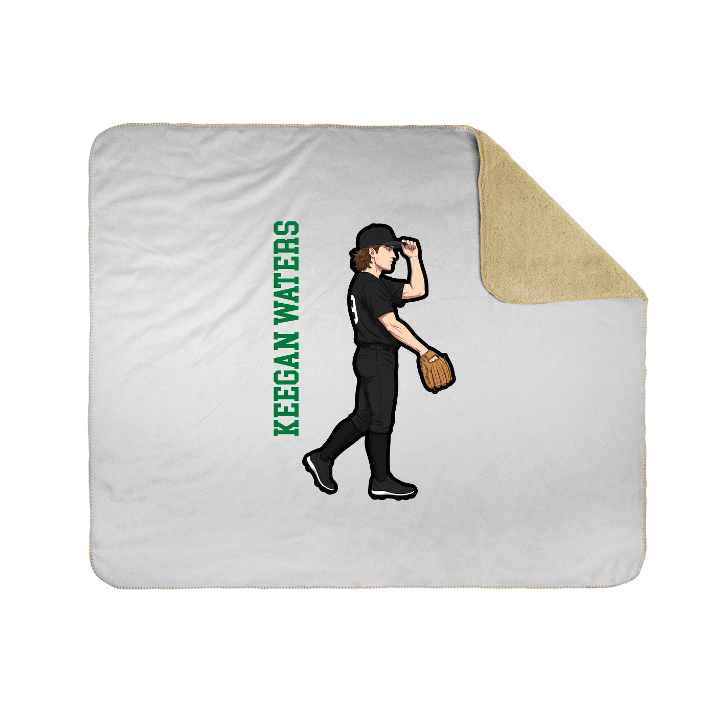 Throw Blanket — Name Vertical in White
