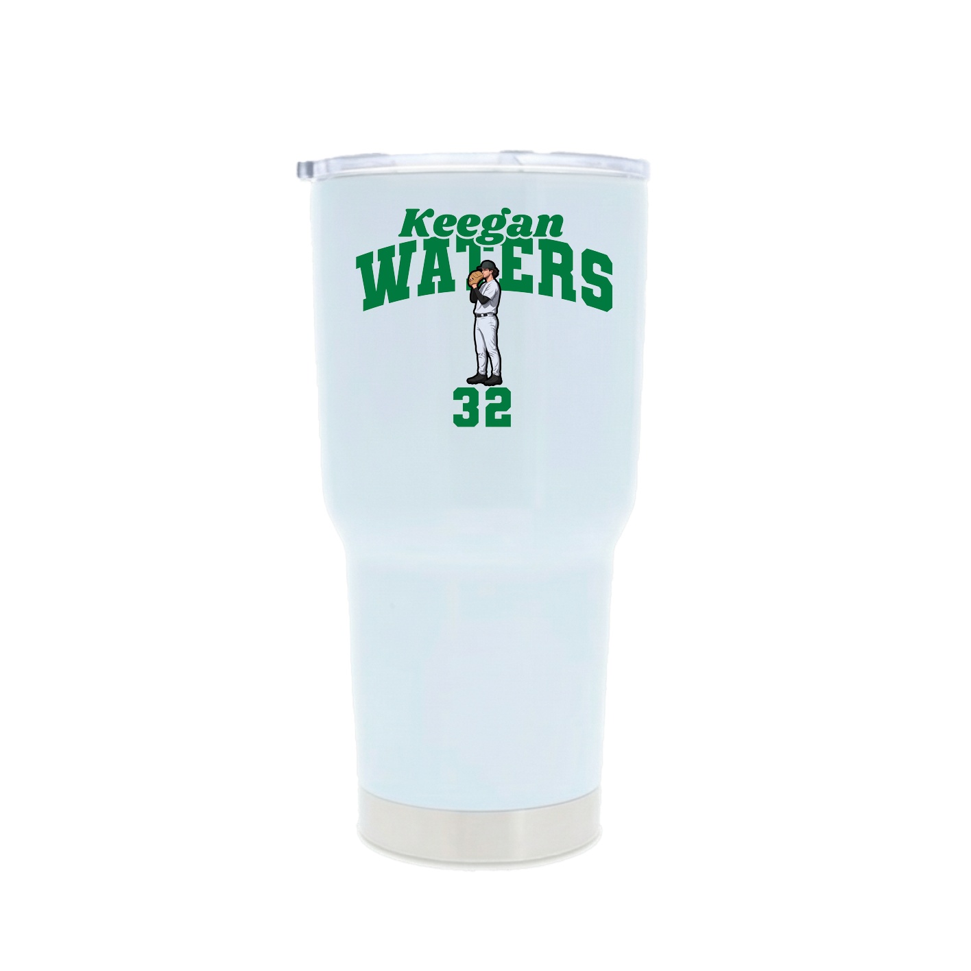 30oz Stainless Steel Tumbler — Signature Arch in White
