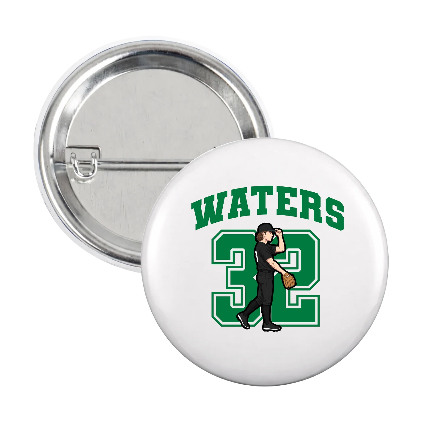 Game Day Button — Number in White