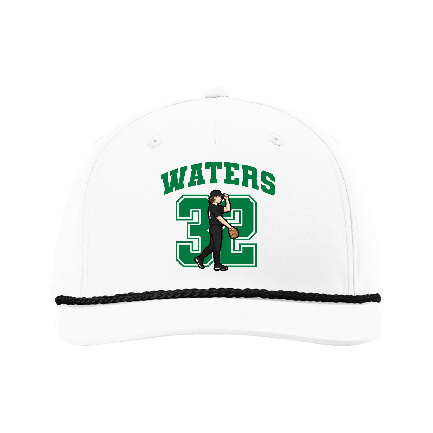 Five-Panel Classic Rope Cap — Number in White