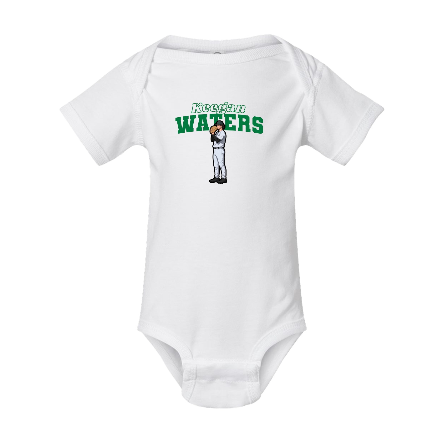 Baby Onesie — Name Arch in White