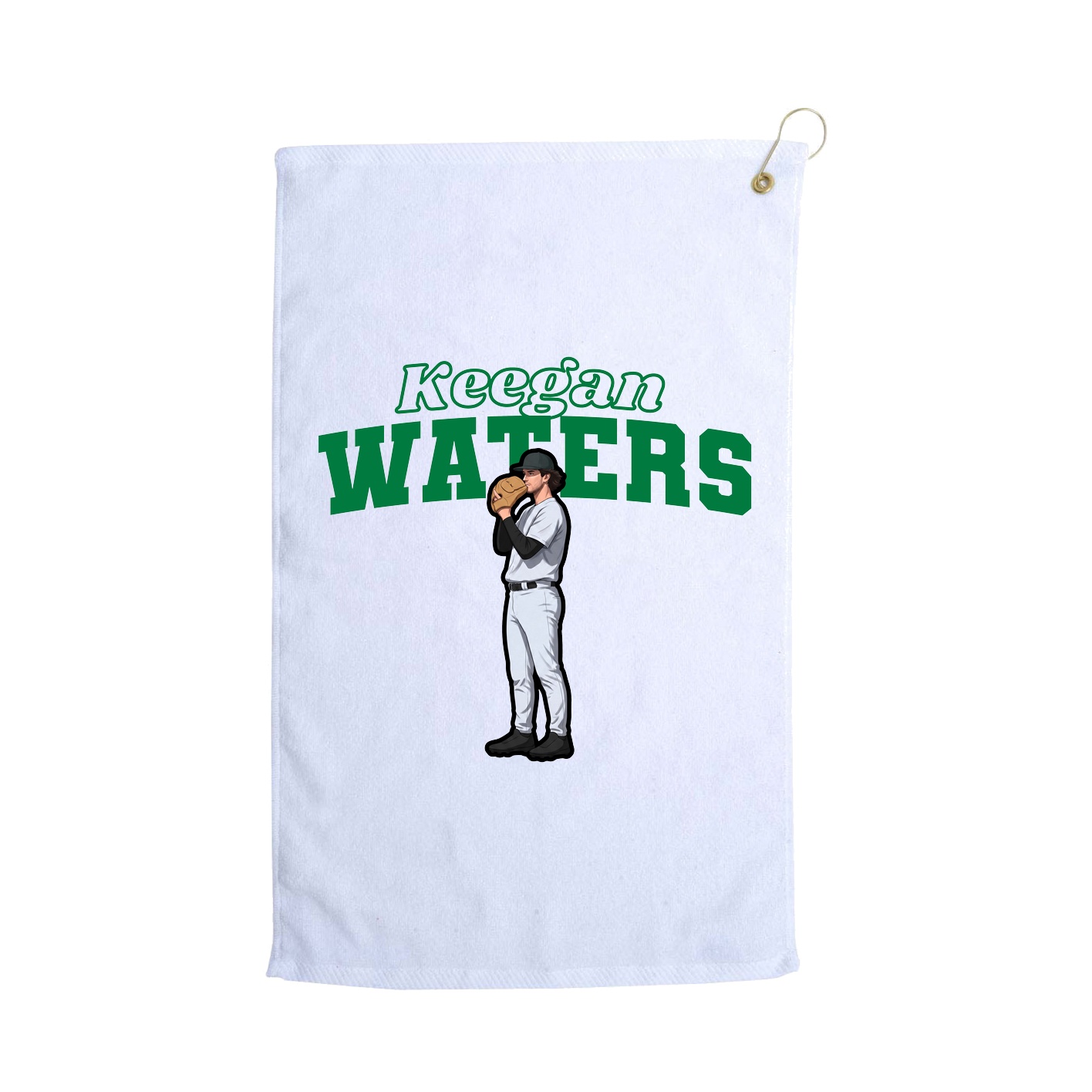 Golf Towel — Name Arch in White