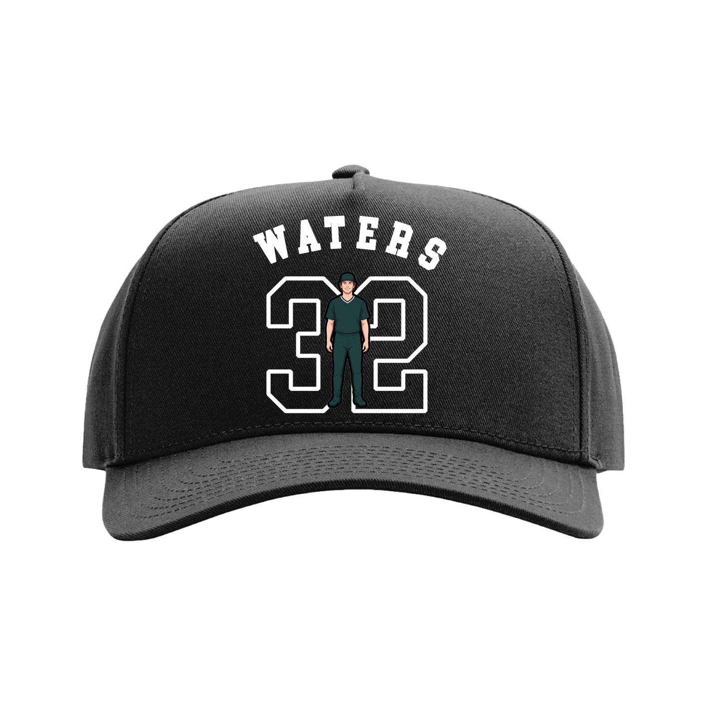 Full Fabric Five-Panel Champ Cap — Shirsey Arch in Black