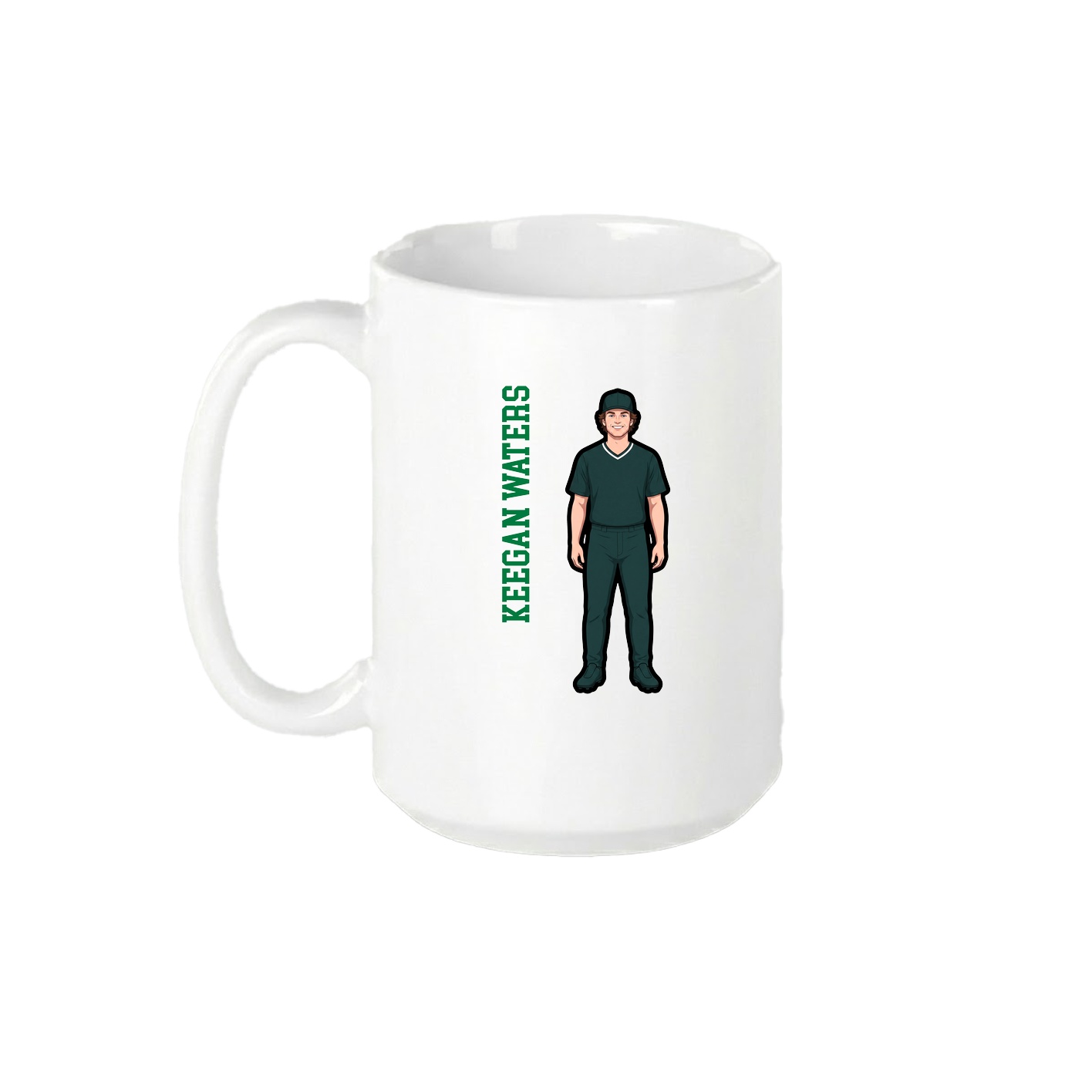 15oz Coffee Mug — Name Vertical in White