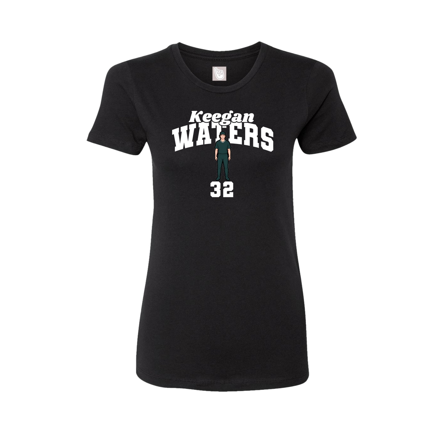 Fitted Women's Tee — Signature Arch in Black