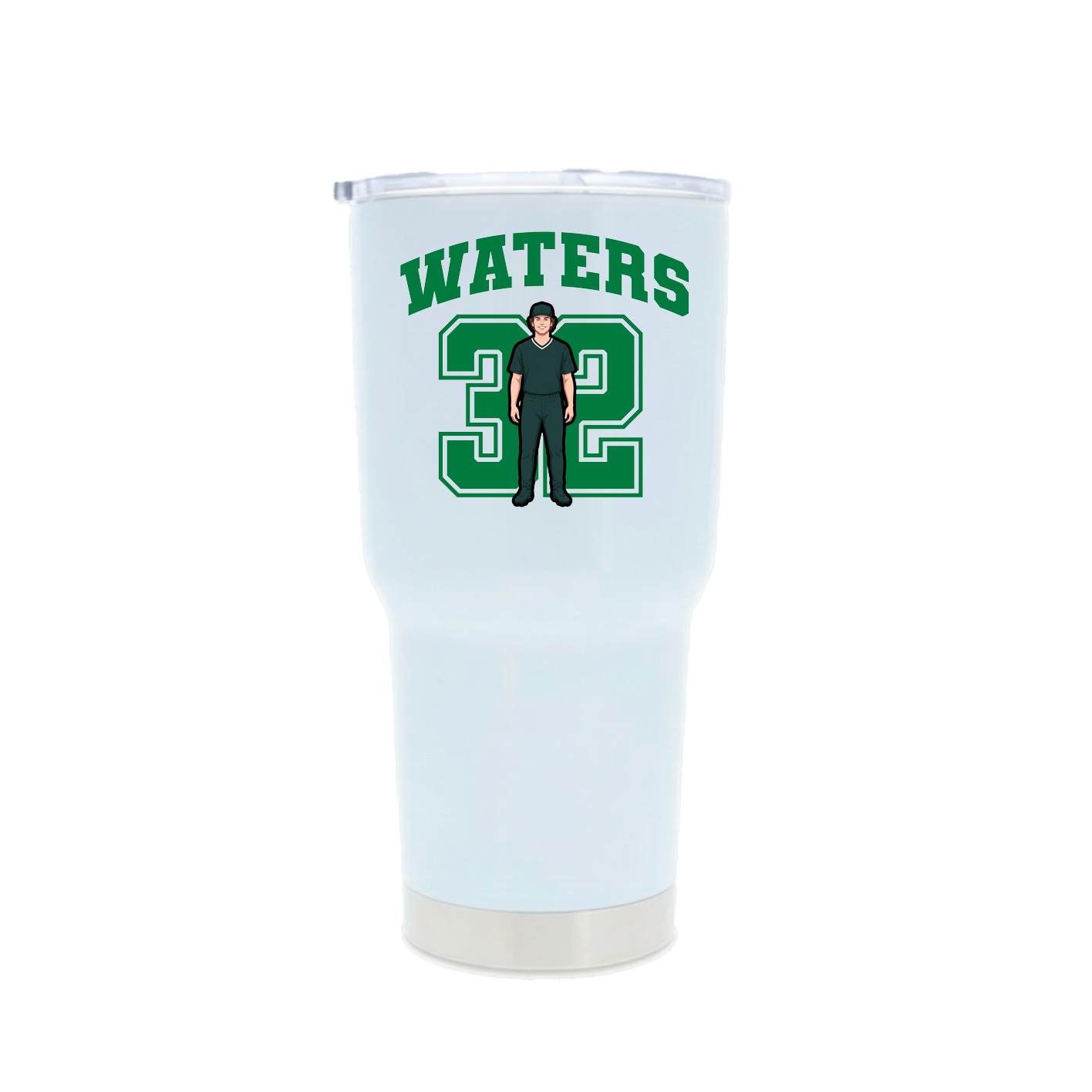 30oz Stainless Steel Tumbler — Number in White