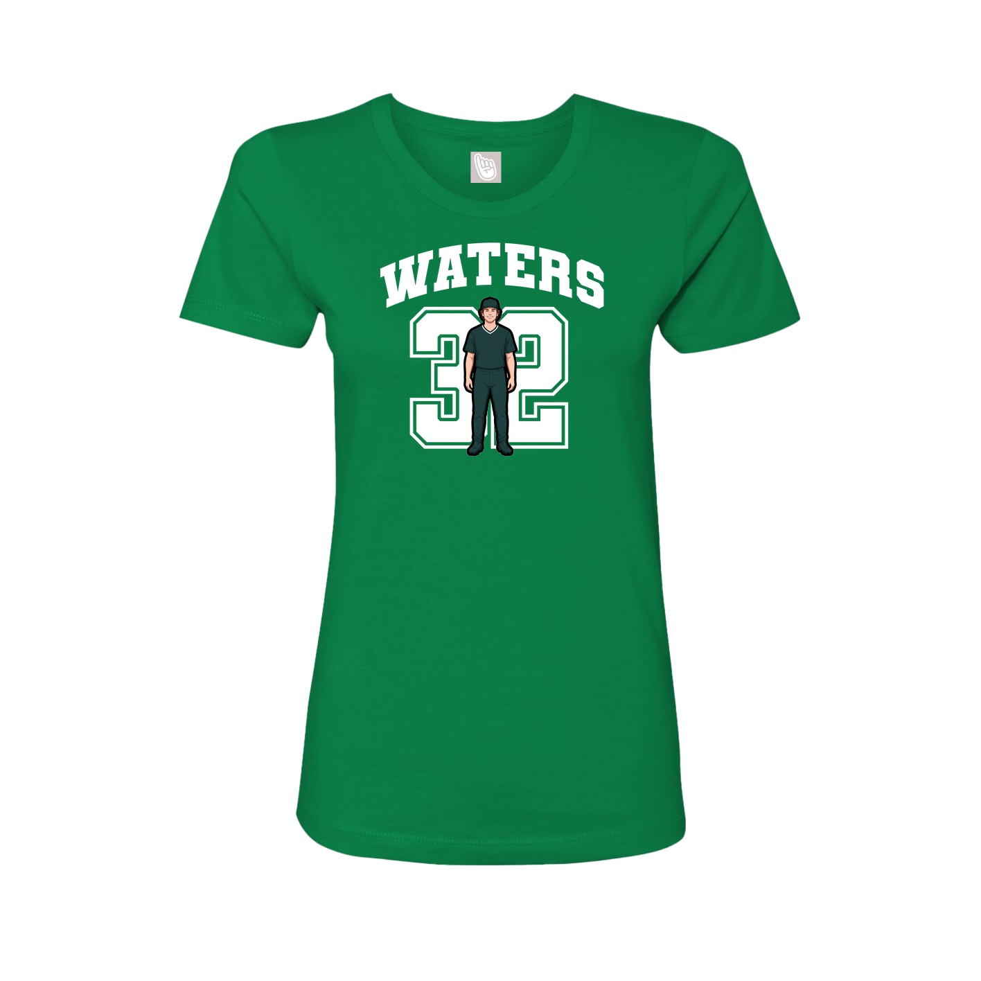 Fitted Women's Tee — Number in Green
