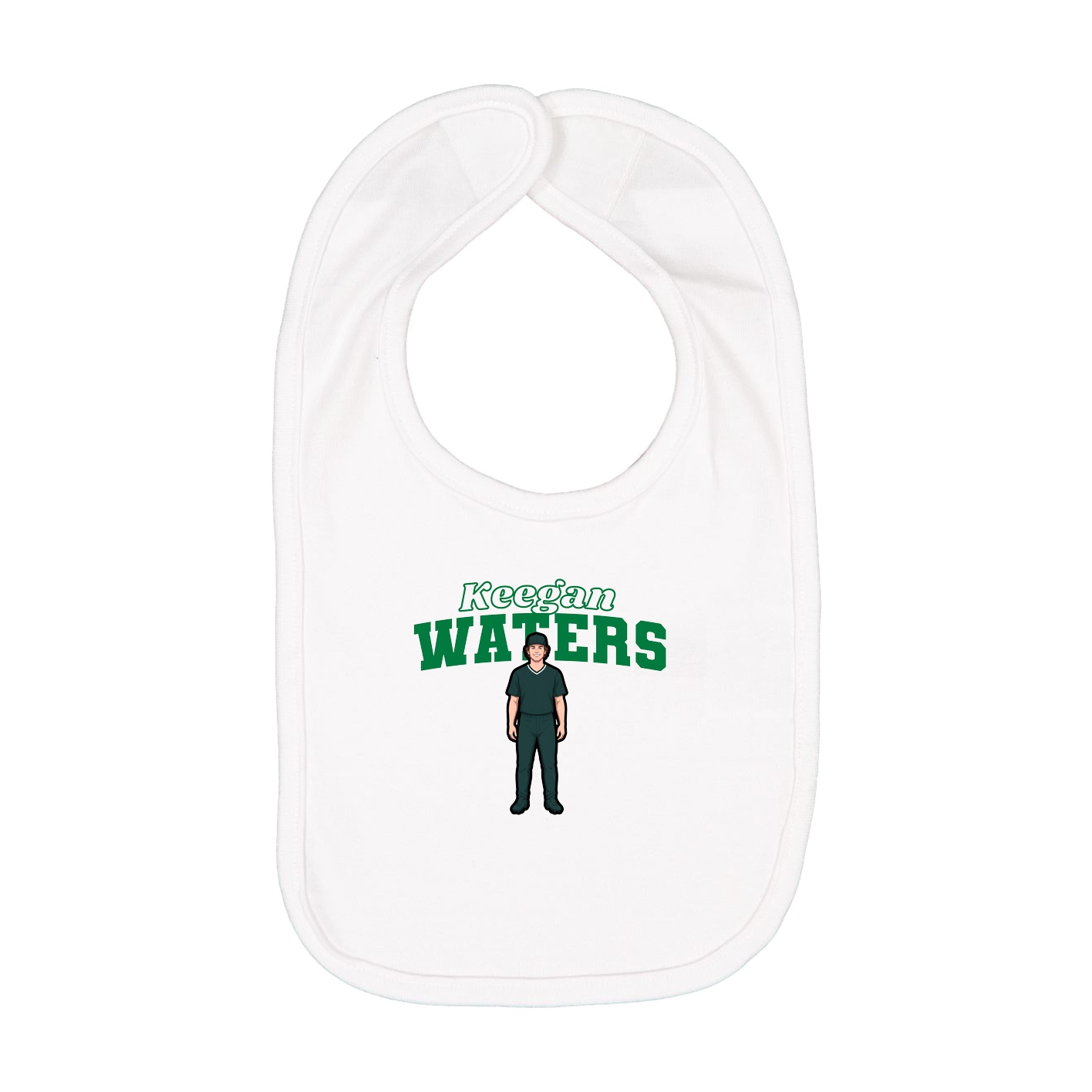 Infant Bib — Name Arch in White
