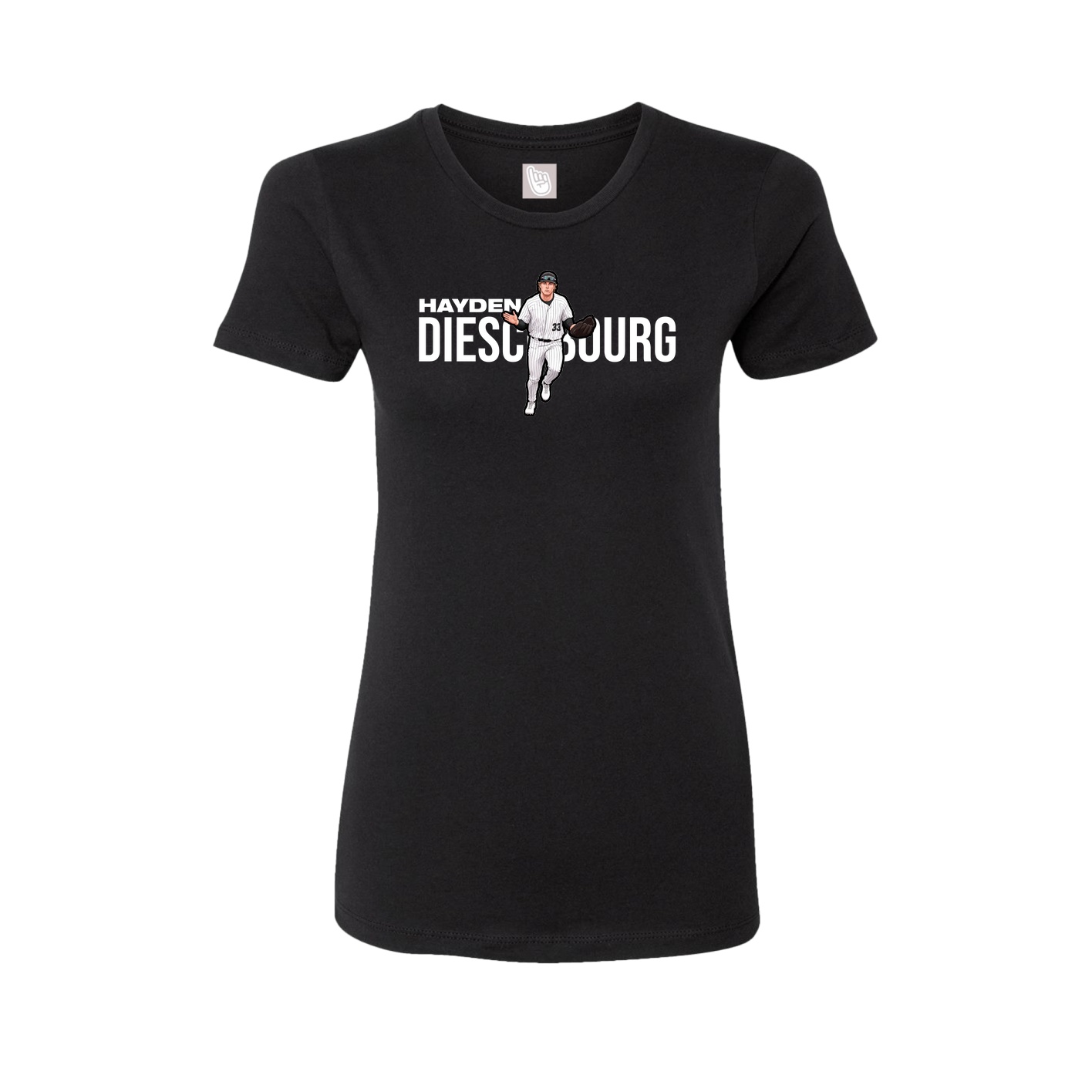 Fitted Women's Tee — Player Name in Black