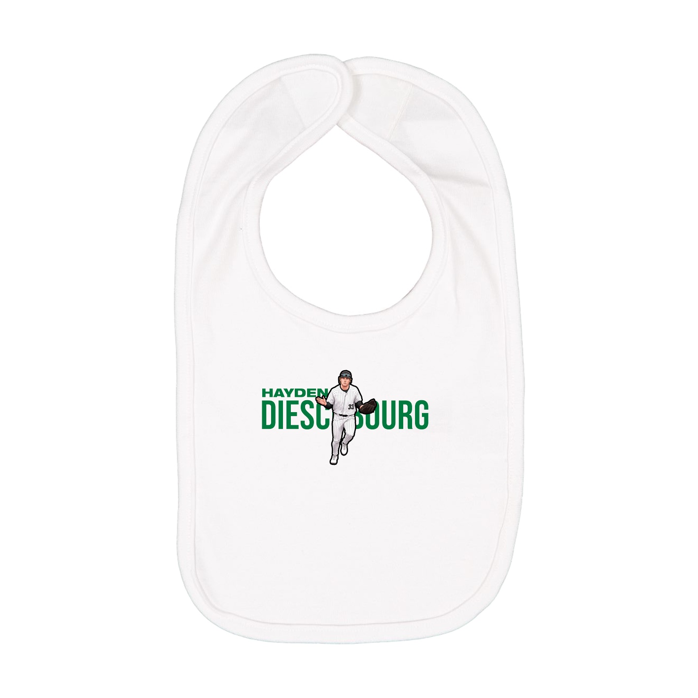 Infant Bib — Player Name in White