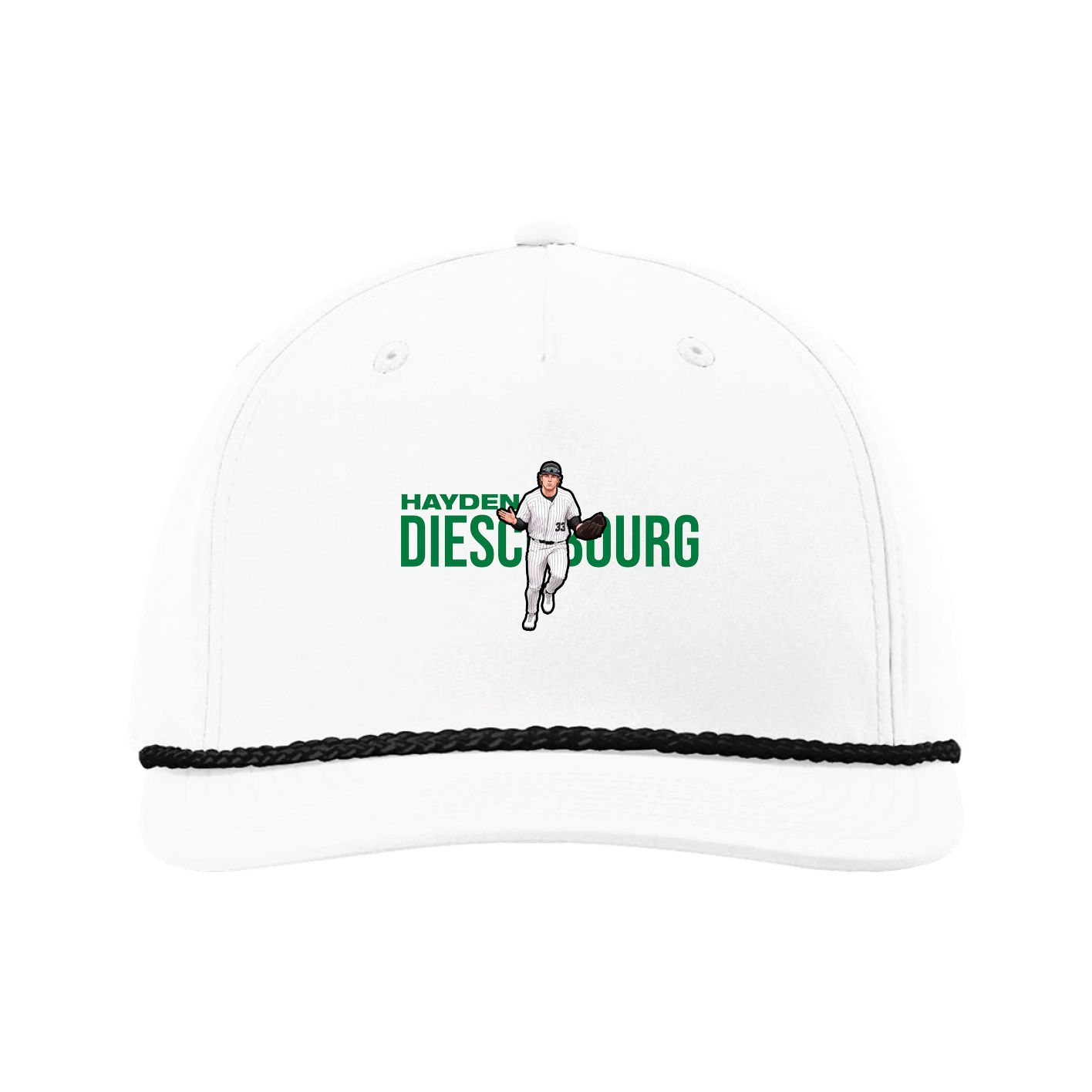 Five-Panel Classic Rope Cap — Player Name in White