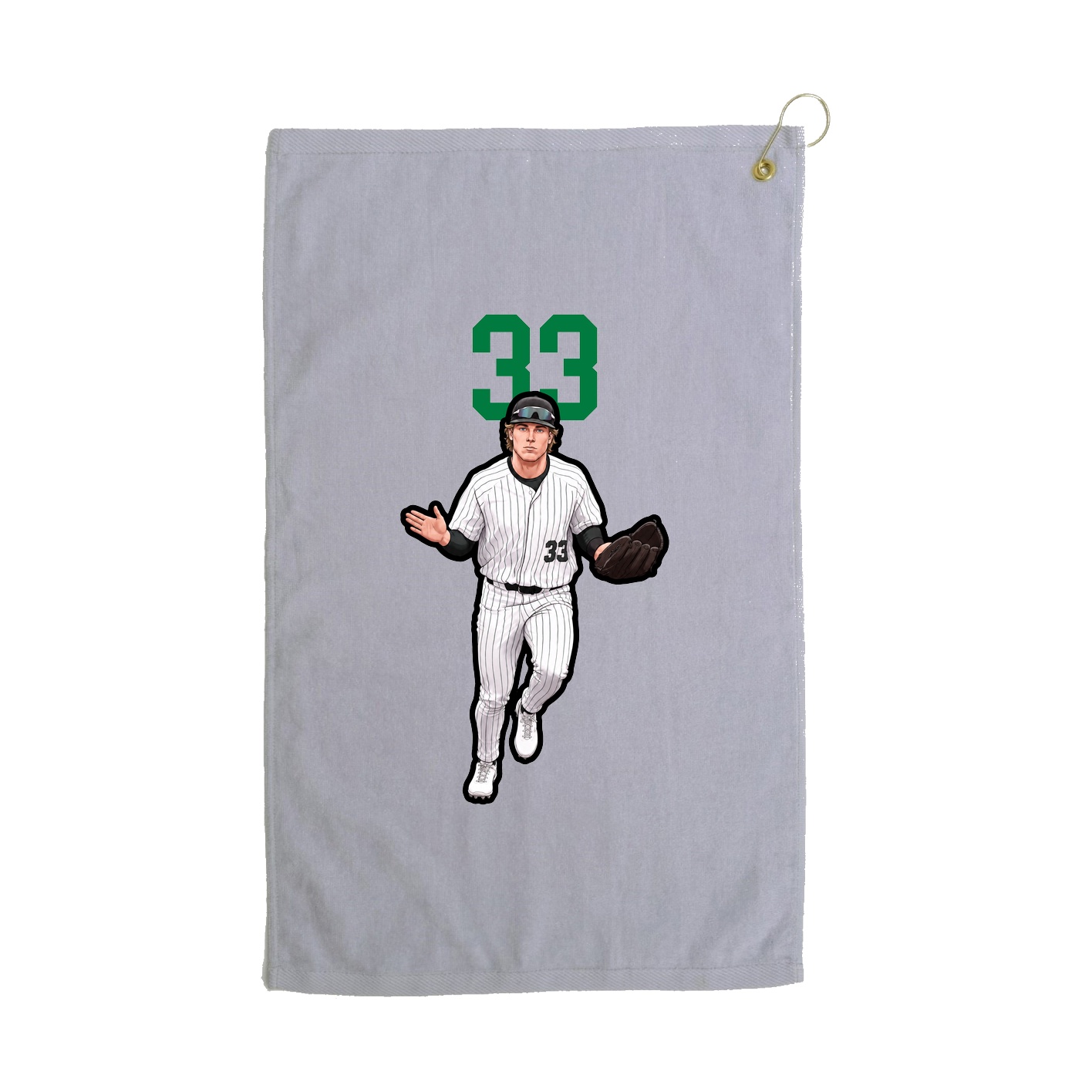 Golf Towel — Number Top in Grey