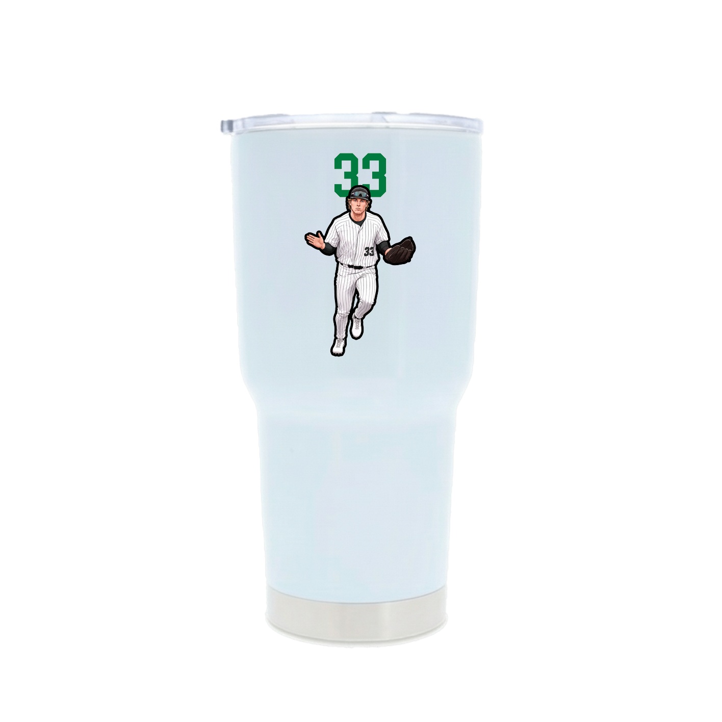 30oz Stainless Steel Tumbler — Number Top in White