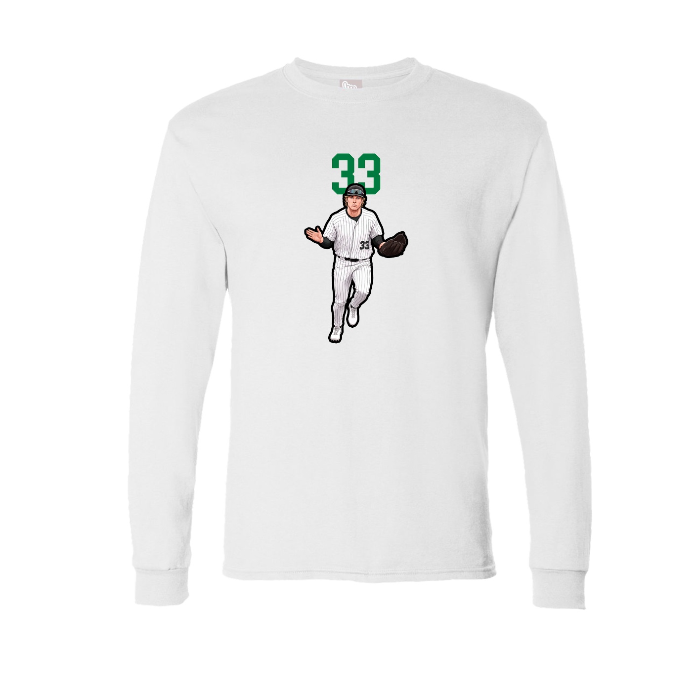 Long Sleeve Tee — Number Top in White