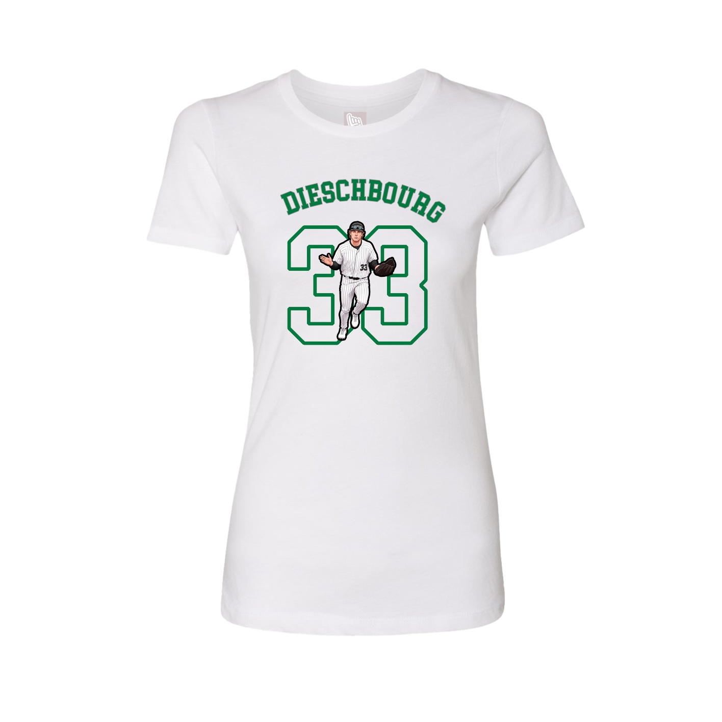 Fitted Women's Tee — Shirsey Arch in White