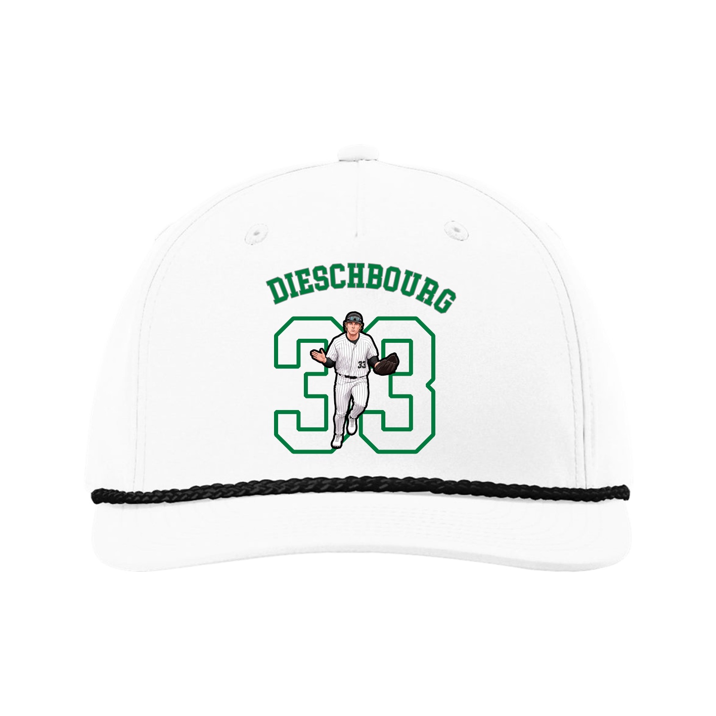 Five-Panel Classic Rope Cap — Shirsey Arch in White