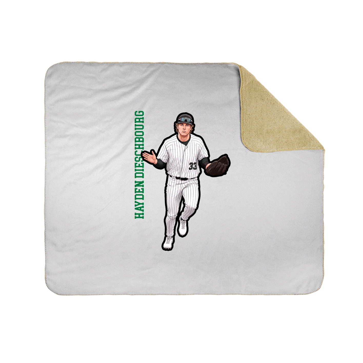 Throw Blanket — Name Vertical in White