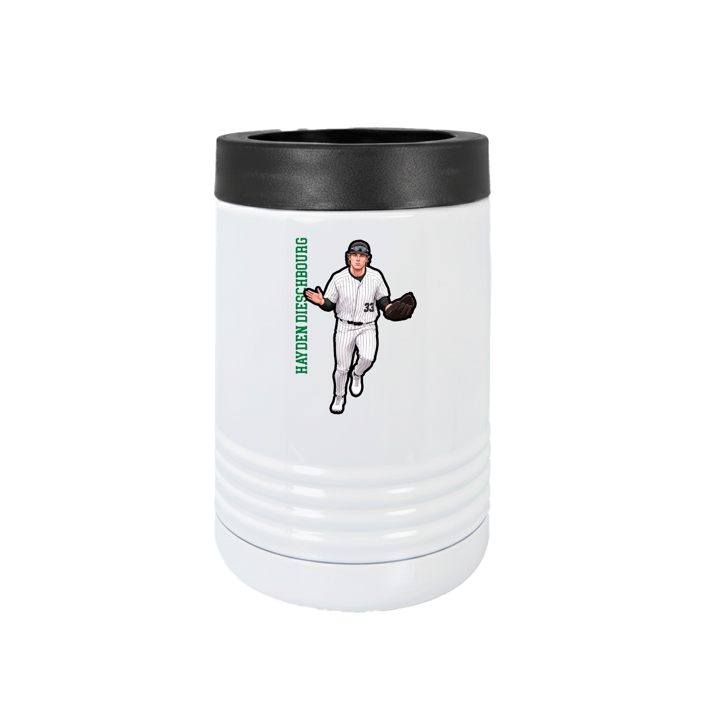 Beverage Holder — Name Vertical in White