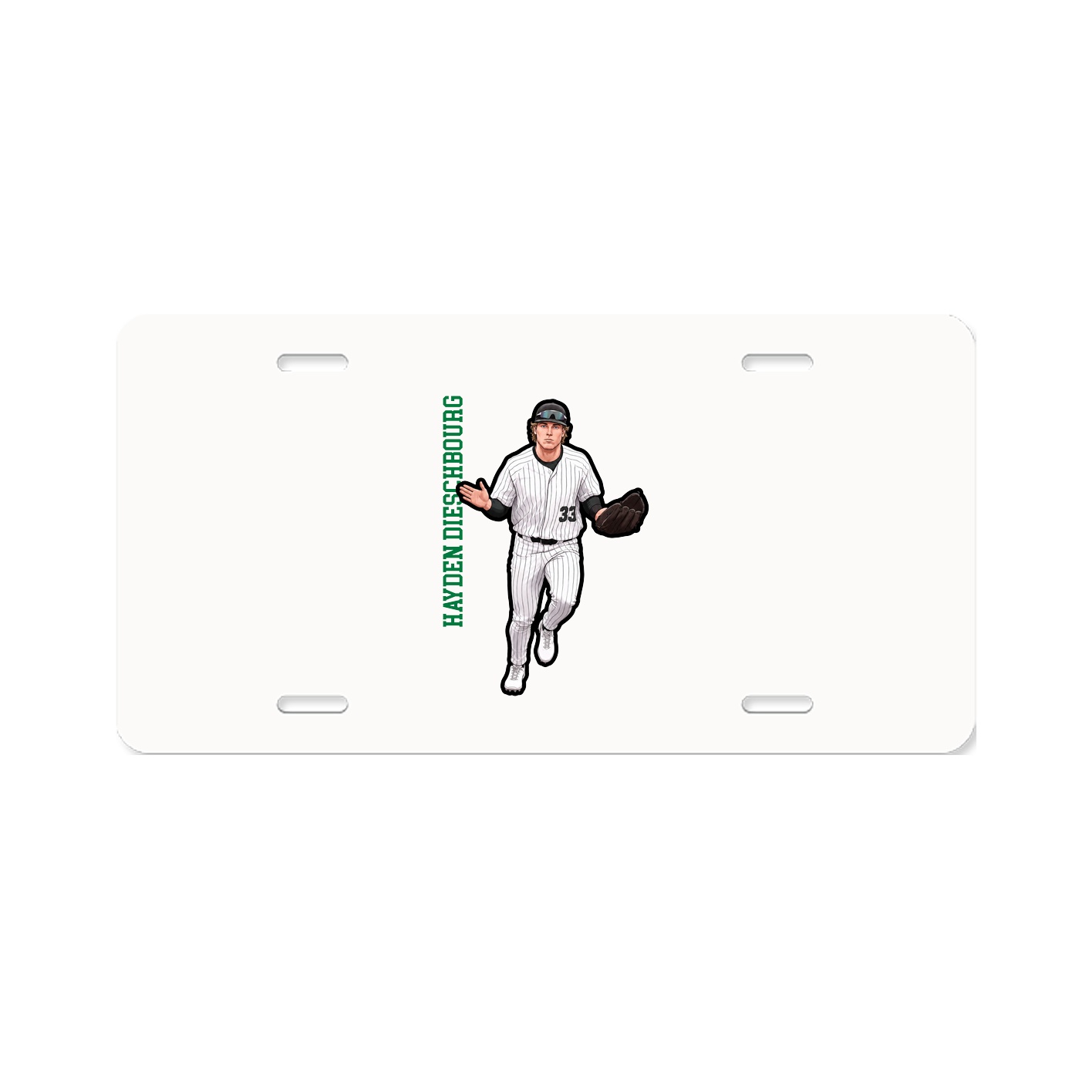 License Plate — Name Vertical in Classic
