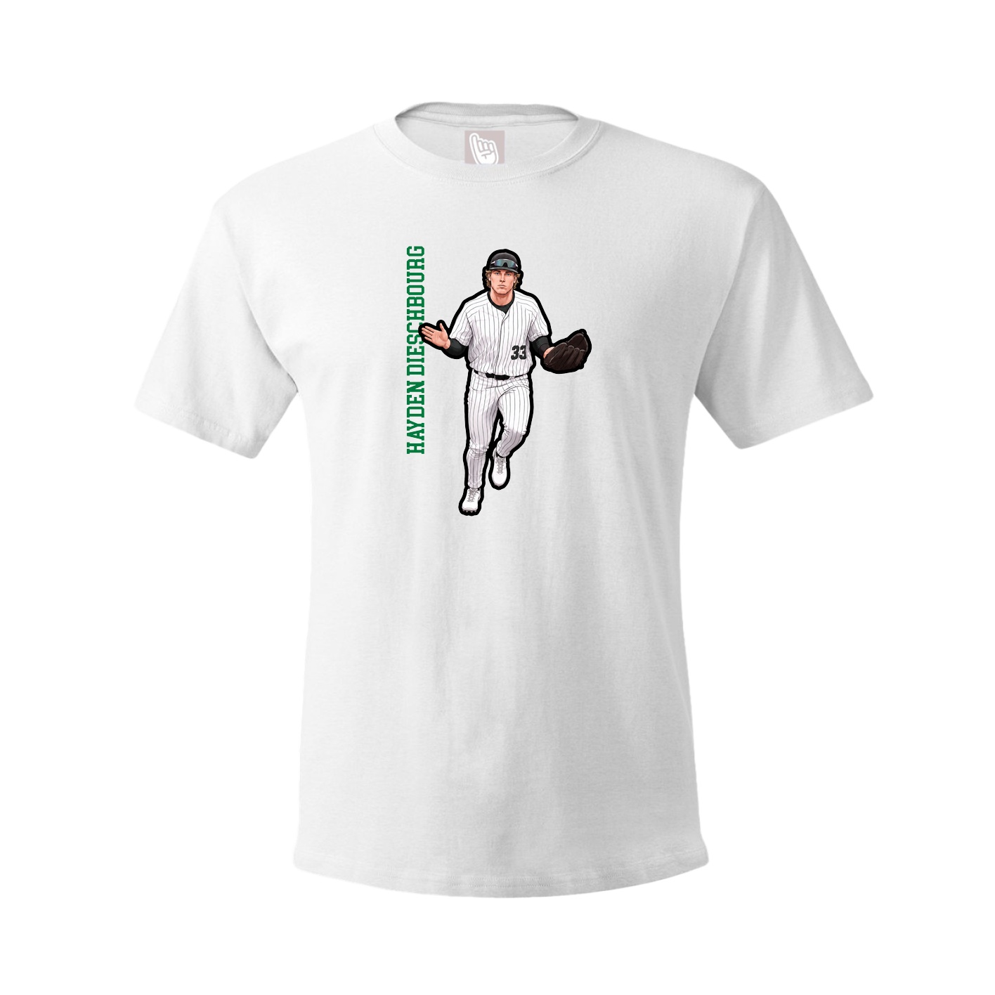 Tee — Name Vertical in White