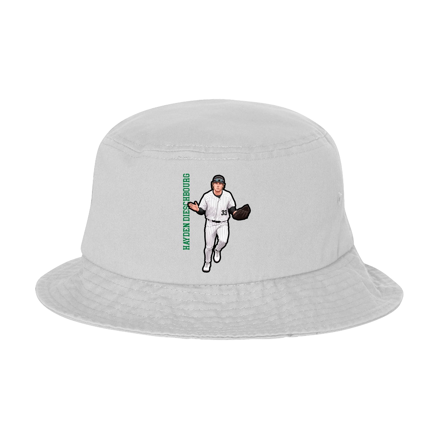 Bucket Cap — Name Vertical in White
