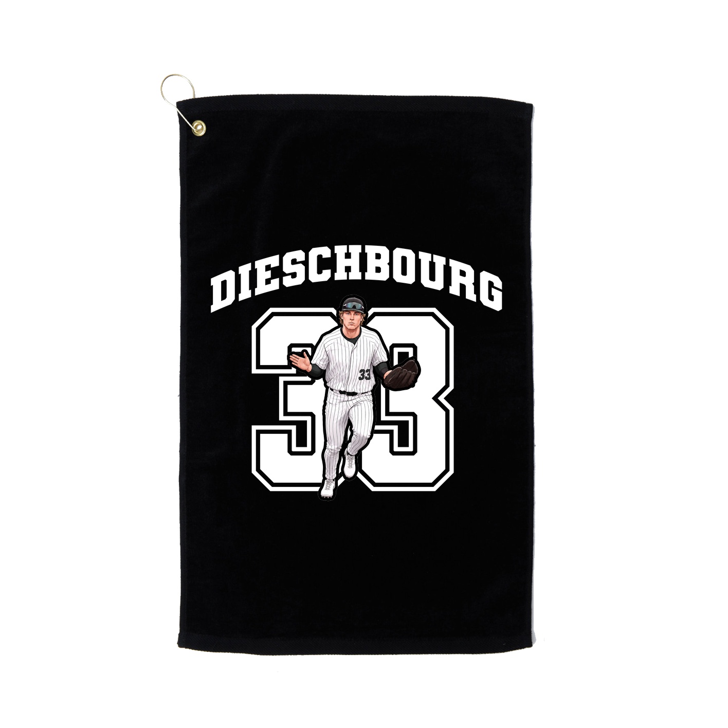 Golf Towel — Number in Black