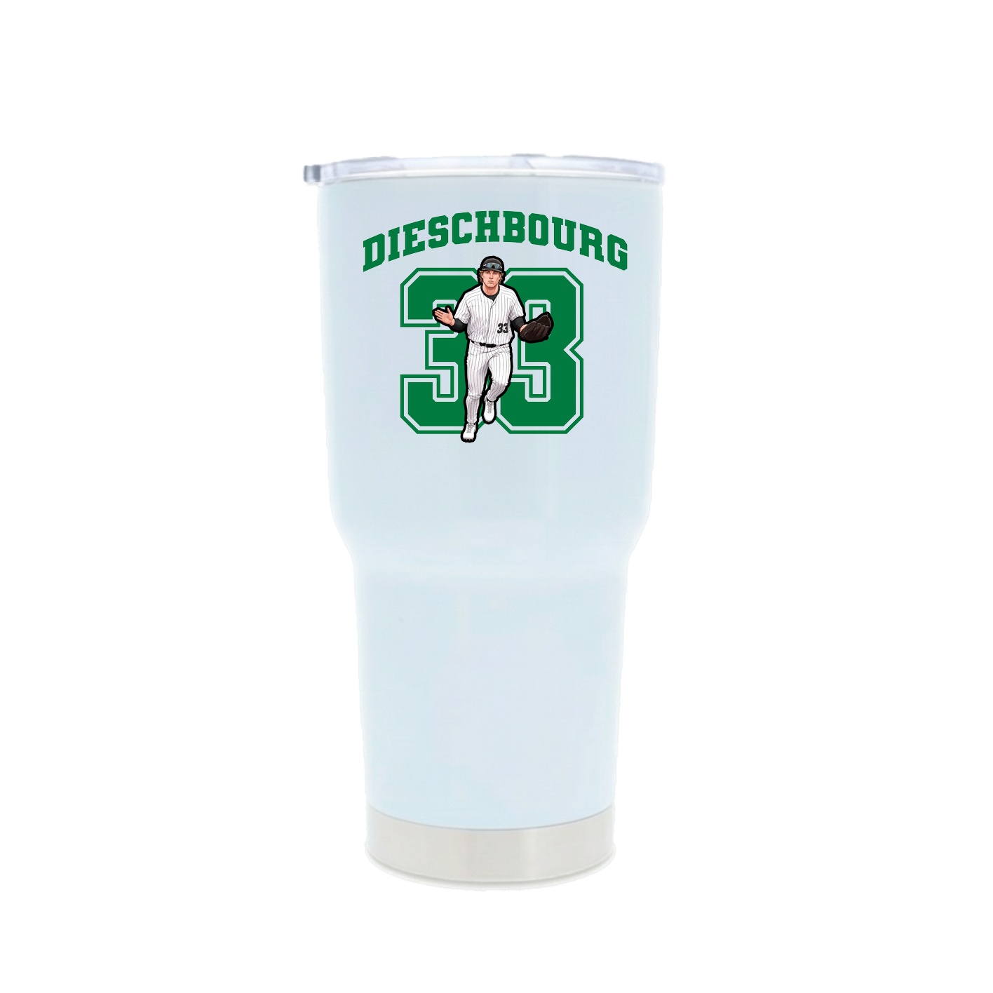30oz Stainless Steel Tumbler — Number in White