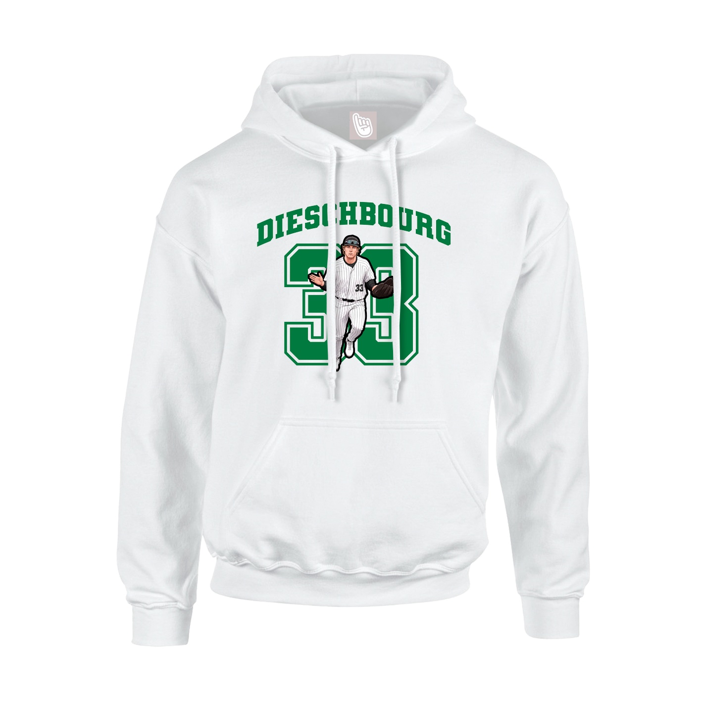 Hoodie — Number in White