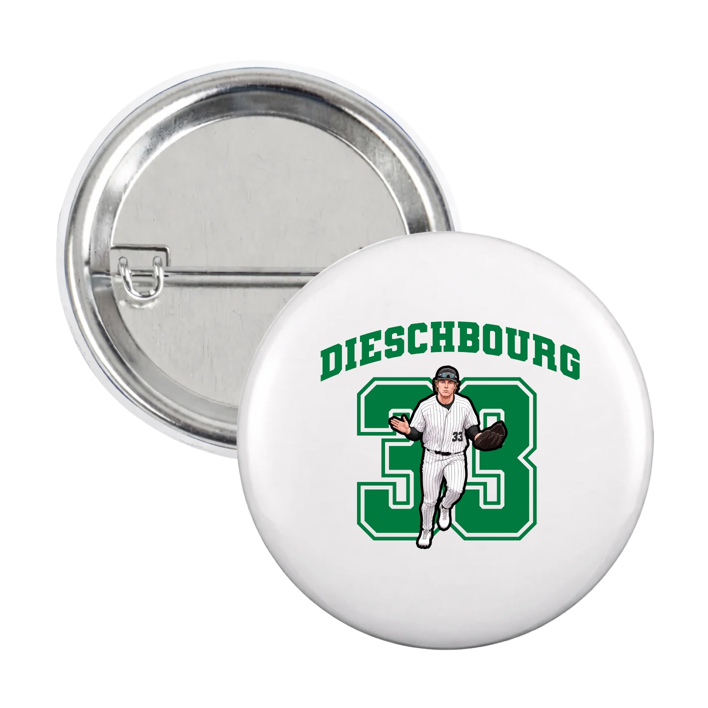 Game Day Button — Number in White