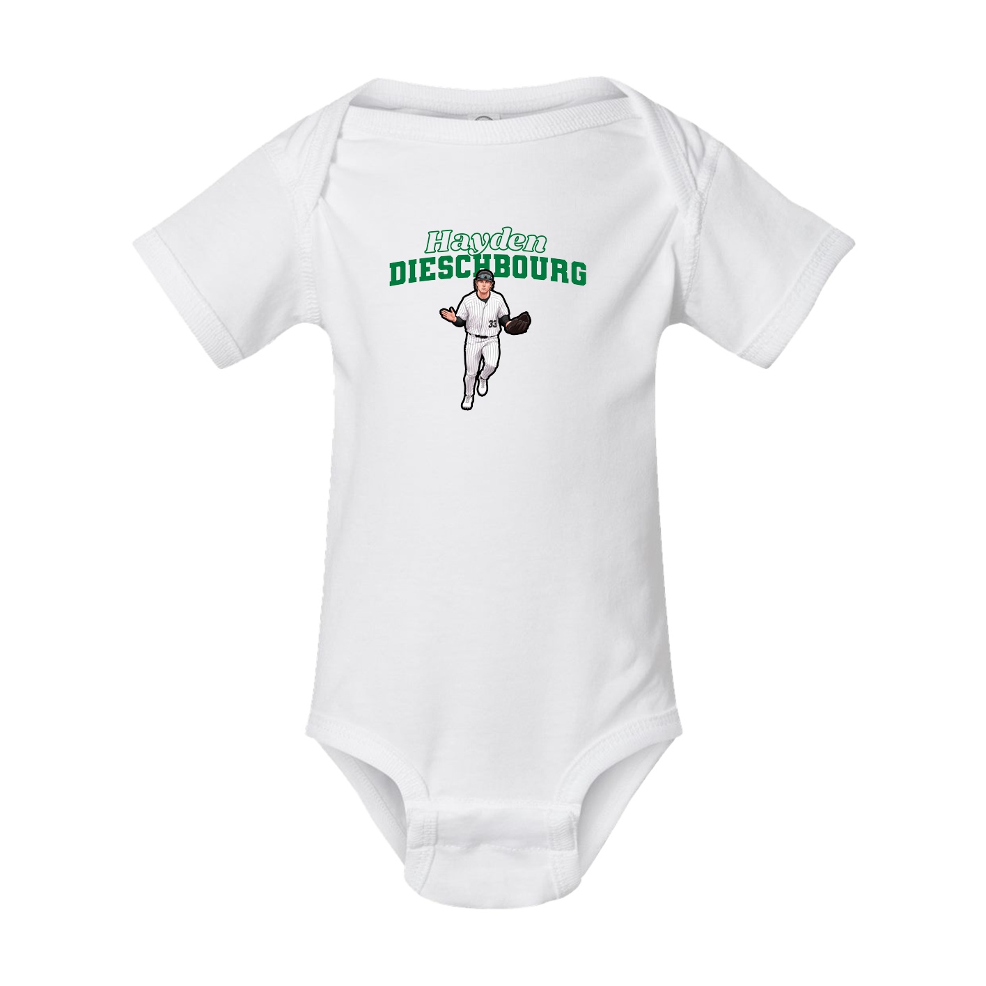 Baby Onesie — Name Arch in White