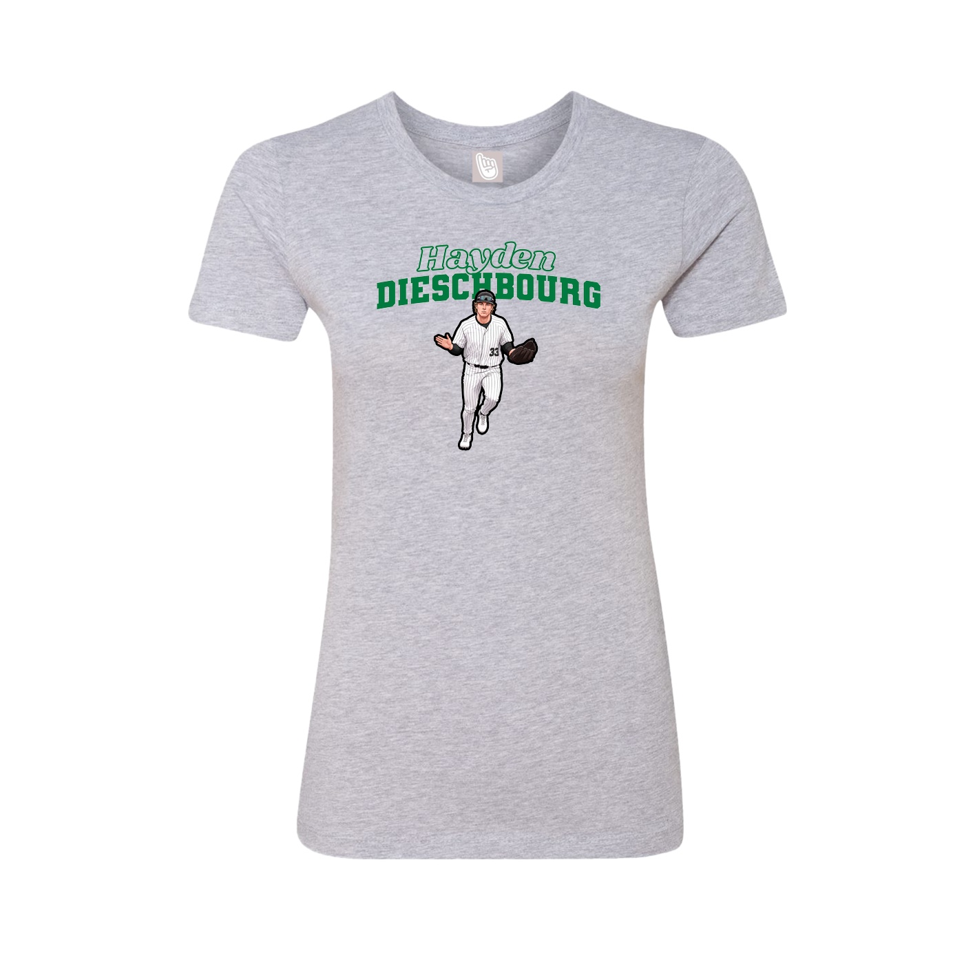 Fitted Women's Tee — Name Arch in Grey