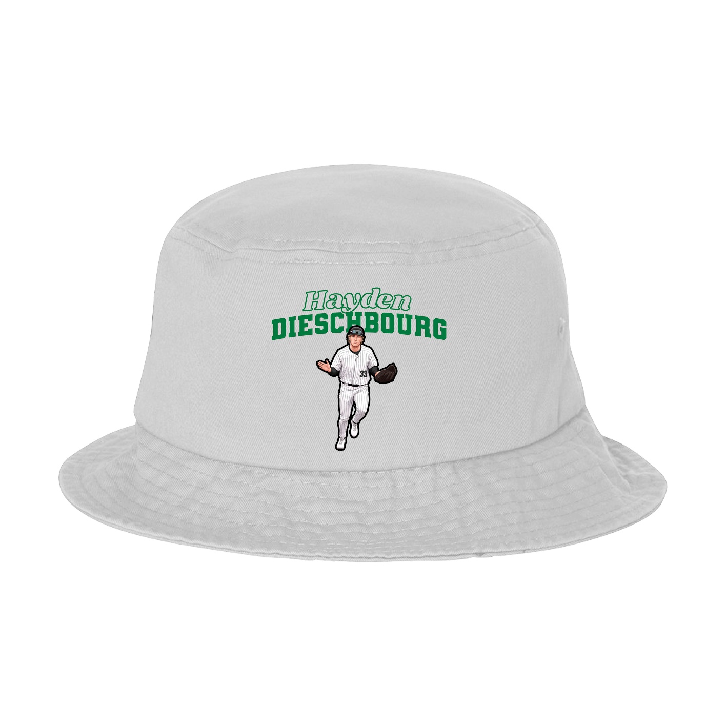 Bucket Cap — Name Arch in White