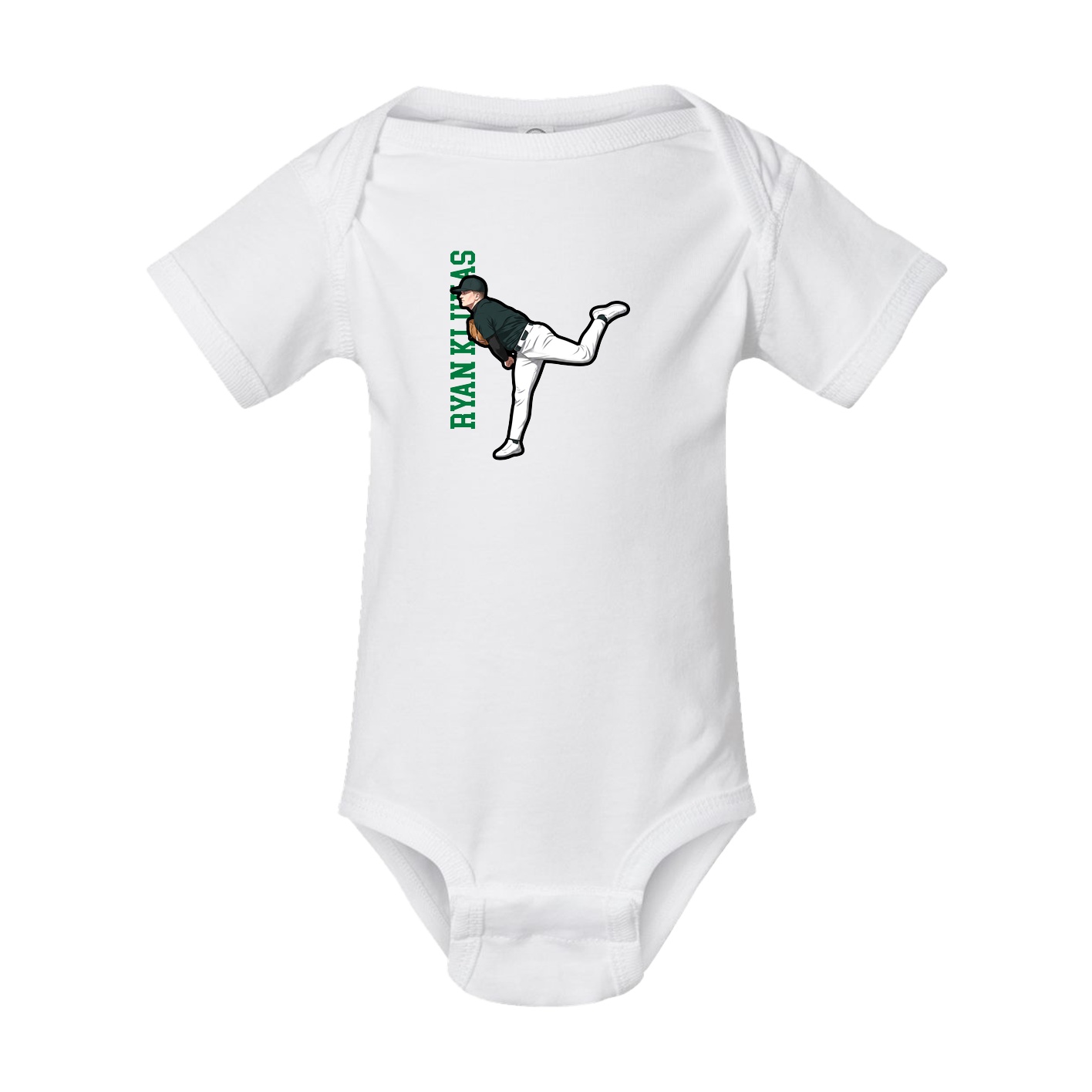 Baby Onesie — Name Vertical in White