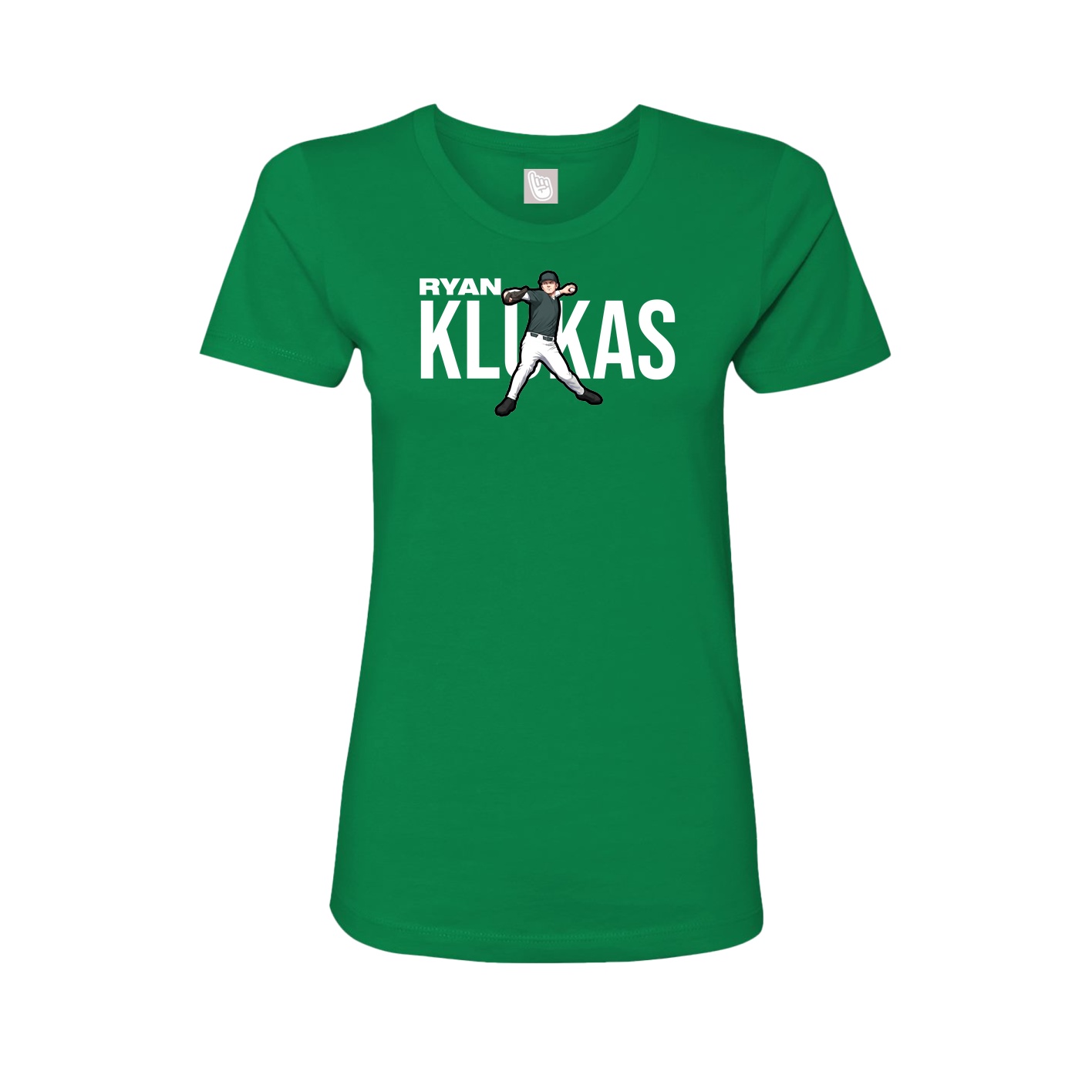 Fitted Women's Tee — Player Name in Green
